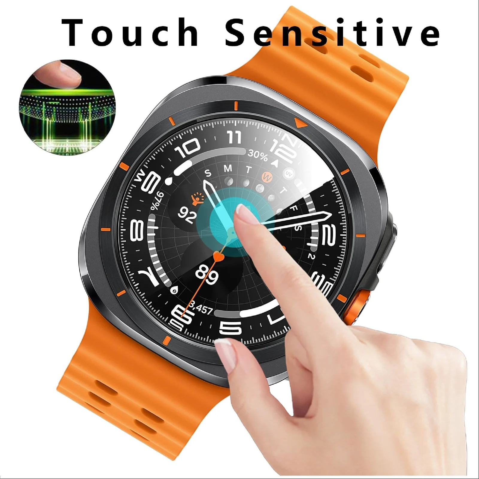 DL3 Mobilak Screen Protector for Samsung Galaxy Watch 7 Ultra 47mm, 3D Curved Soft Edge Protective Film [Anti-Scratch] [Bubble Free] [Ultra Shatterproof] [High Sensitive] (Not Glass) - Black