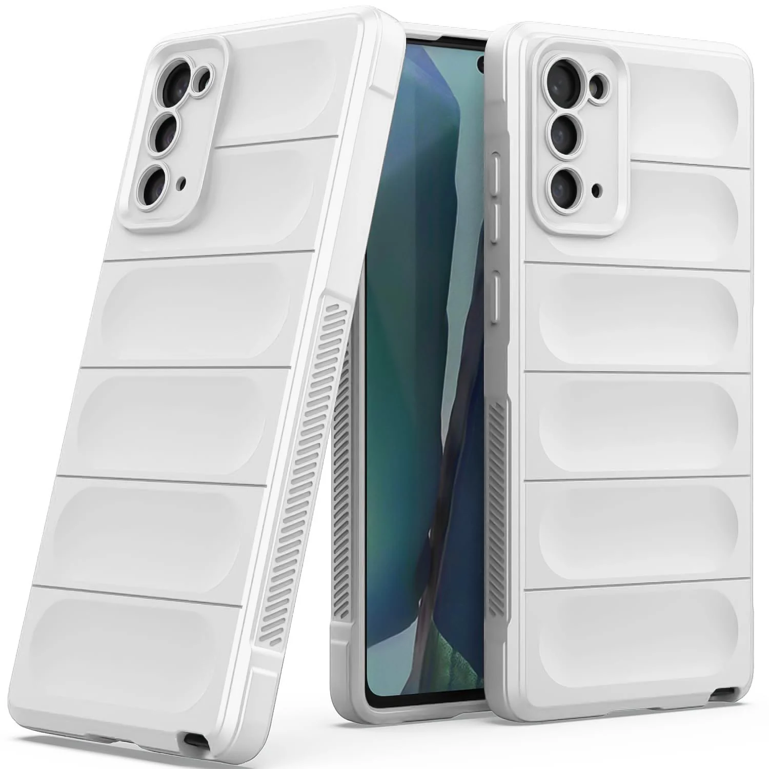DL3 Mobilak Soft Silicone Protective Case for Samsung Galaxy Note 20 5G with Camera Protection and Shockproof Design - White