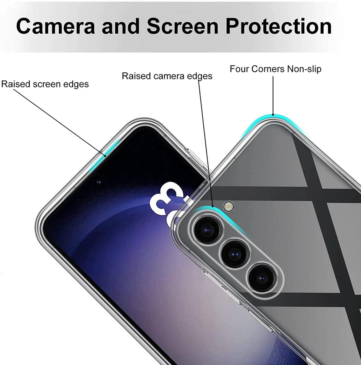 DL3 Mobilak Clear TPU Case for Samsung Galaxy S23, Camera protection, Shock-absorbing protection, Scratch-resistant surface - Clear