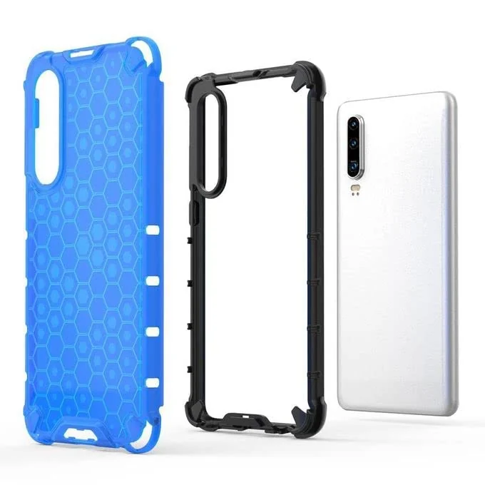 DL3 Mobilak Honeycomb Protective Case for Huawei P30, Shock-absorbing protection, Transparent design, Slim, lightweight profile - Clear