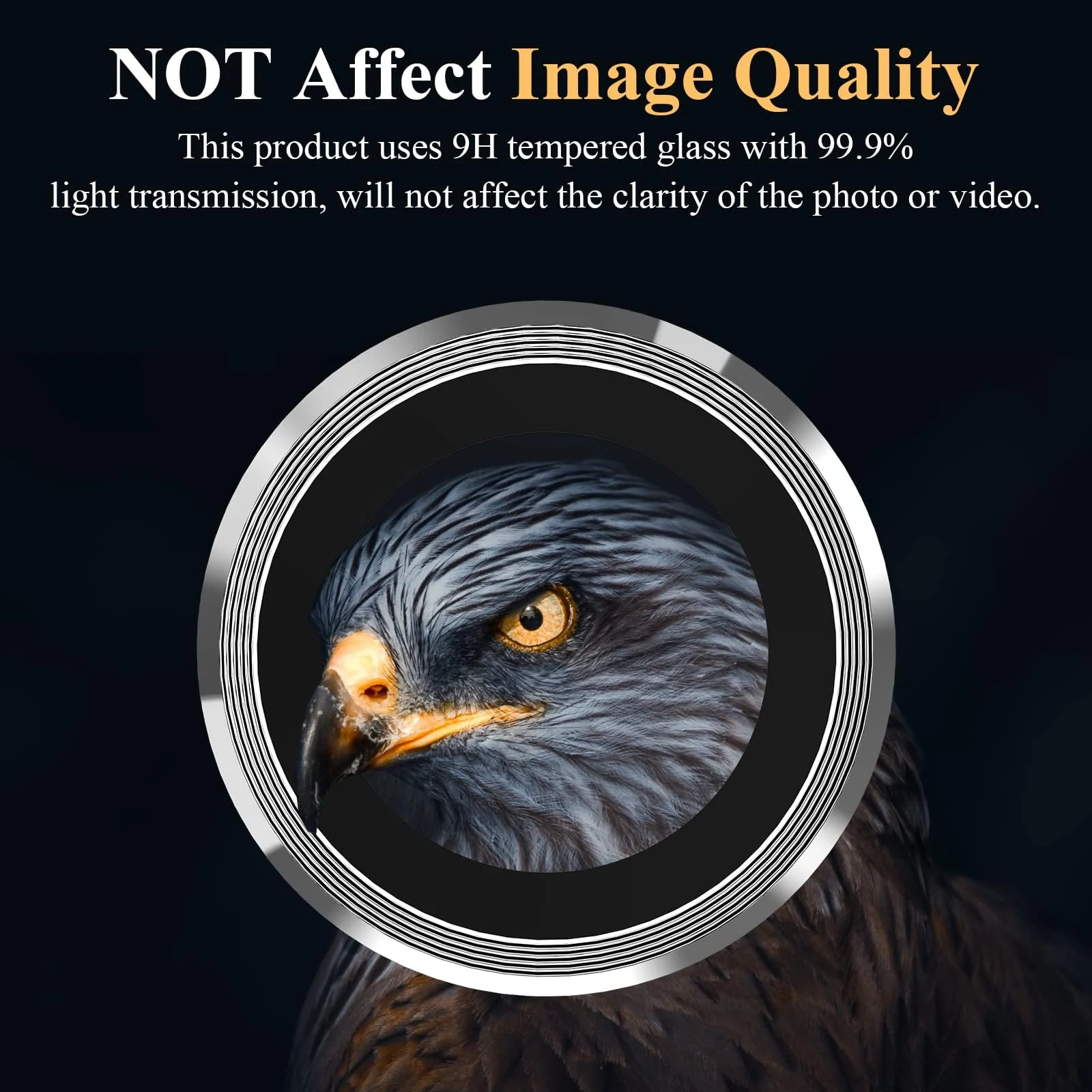 DL3 Mobilak Camera Lens Protector For Samsung Galaxy A14 / Galaxy A24 / Galaxy A34 Camera Lens Film Metal Ring Ultra HD, 9H Hardness, Scratch Resistance Camera Lens Protective Film - Silver