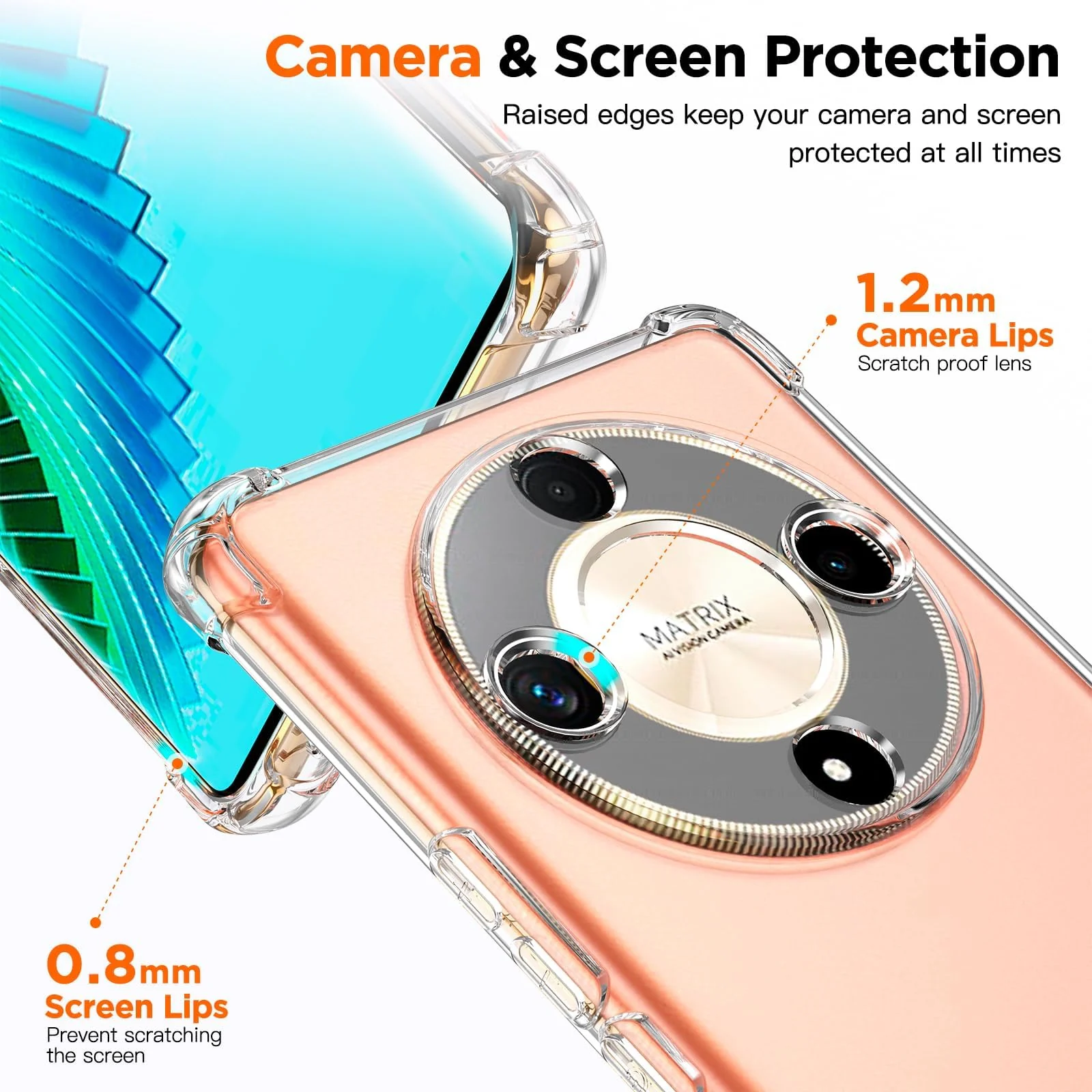 DL3 Mobilak Clear TPU Protective Case for Honor Magic 6 Lite 5G with Camera Protection and Shockproof Design - Clear