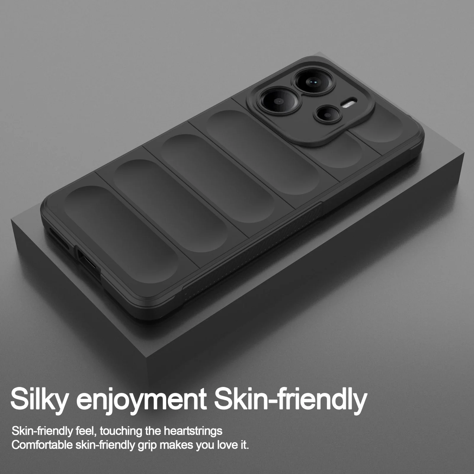 DL3 Mobilak Flexible Silicone and TPU Protective Case with Camera Protection for Xiaomi Redmi Note 14 4G - Black