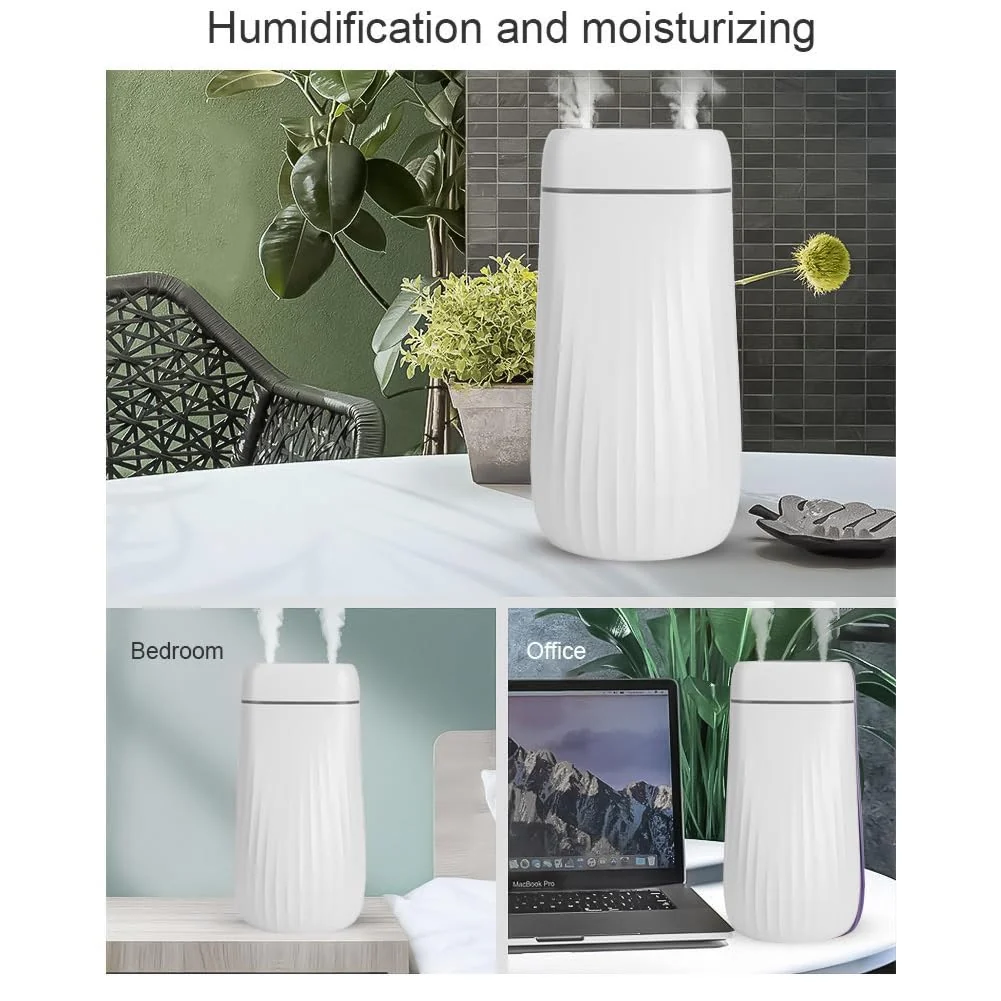 Mobigon Wood Cool Mist Ultrasonic Humidifier for Room Moisture, Aroma Diffuser for Home, 1000ml Essential Oil Diffuser with 7 Colorful Night Light, Auto Shut-Off, Home, Office - Green