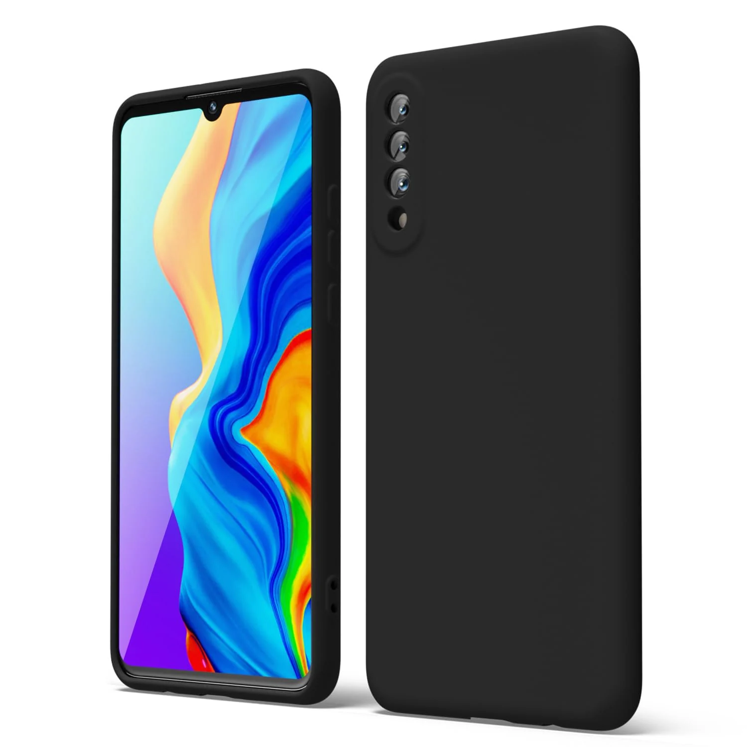DL3 Mobilak Liquid Silicone Protective Case with Soft Microfiber Lining with Full Camera Protection for Xiaomi Mi 9 - Black