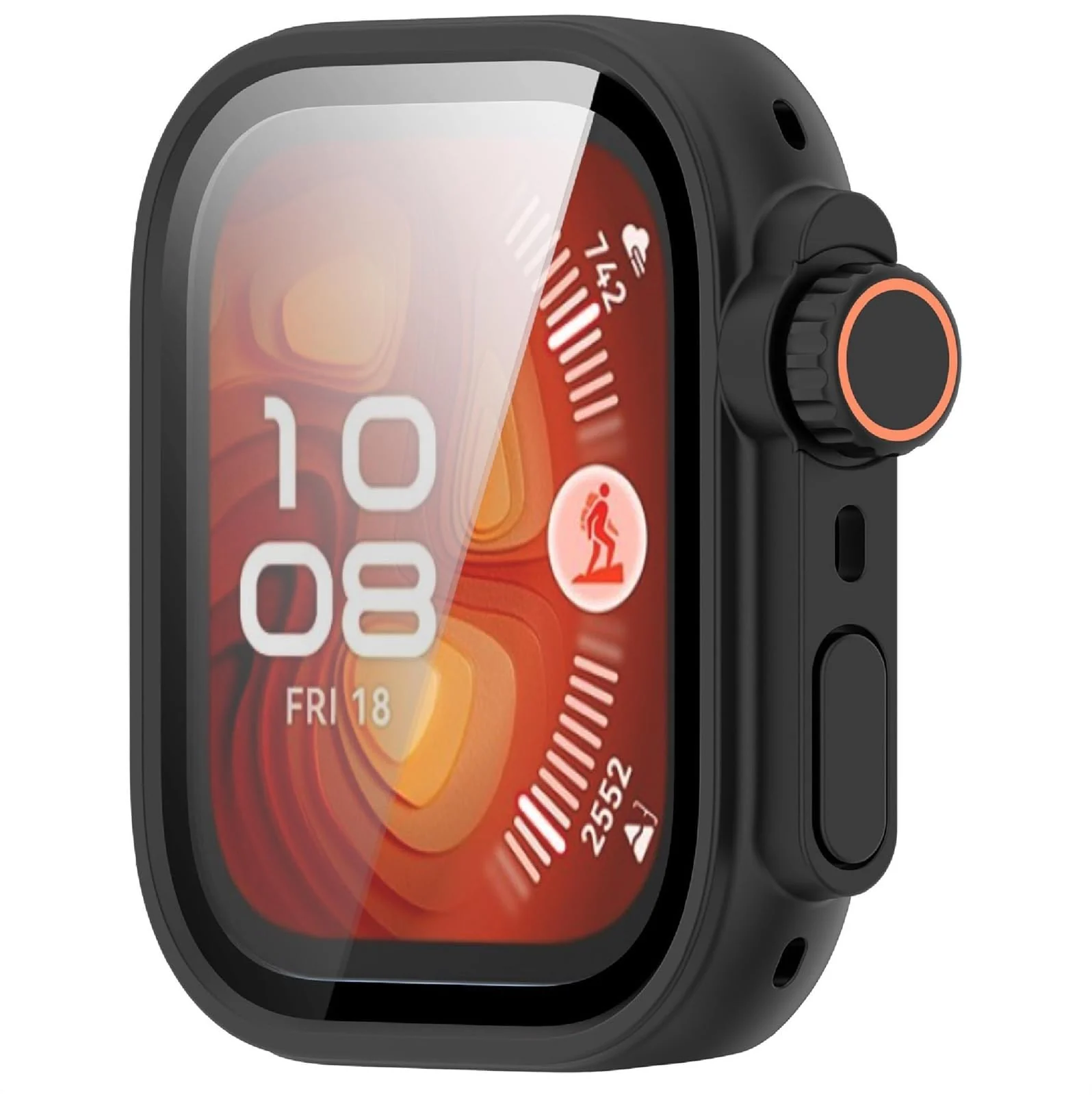 DL3 Mobilak for Huawei Watch Fit 4 Pro 2025 Case Screen Protector, [Looks Like iWatch Ultra Case] Built-in Tempered Glass Screen Unique Design Case Cover for Huawei Watch Fit4 Pro - Black