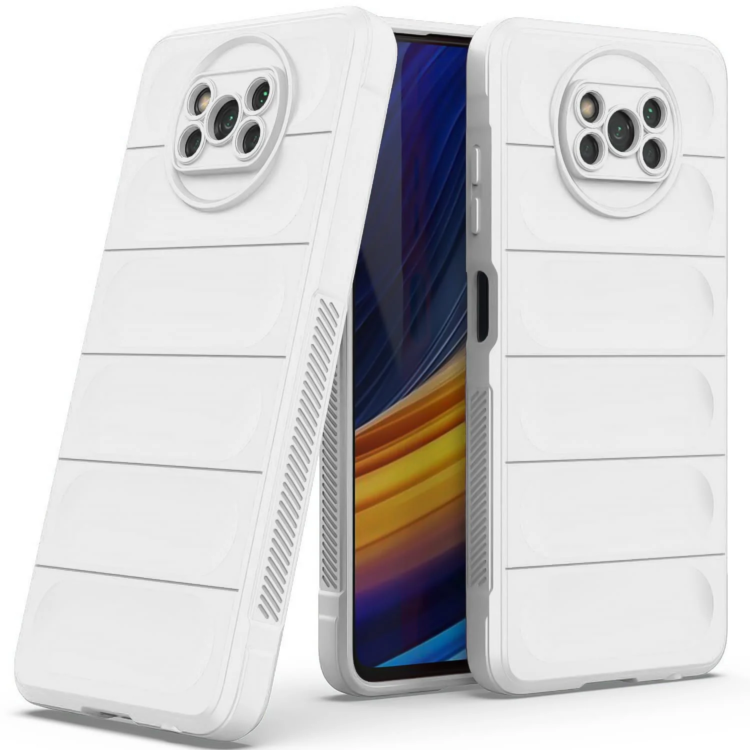 DL3 Mobilak Flexible Silicone and TPU Protective Case with Camera Protection for Xiaomi Poco X3 NFC / Poco X3 / Poco X3 Pro - White
