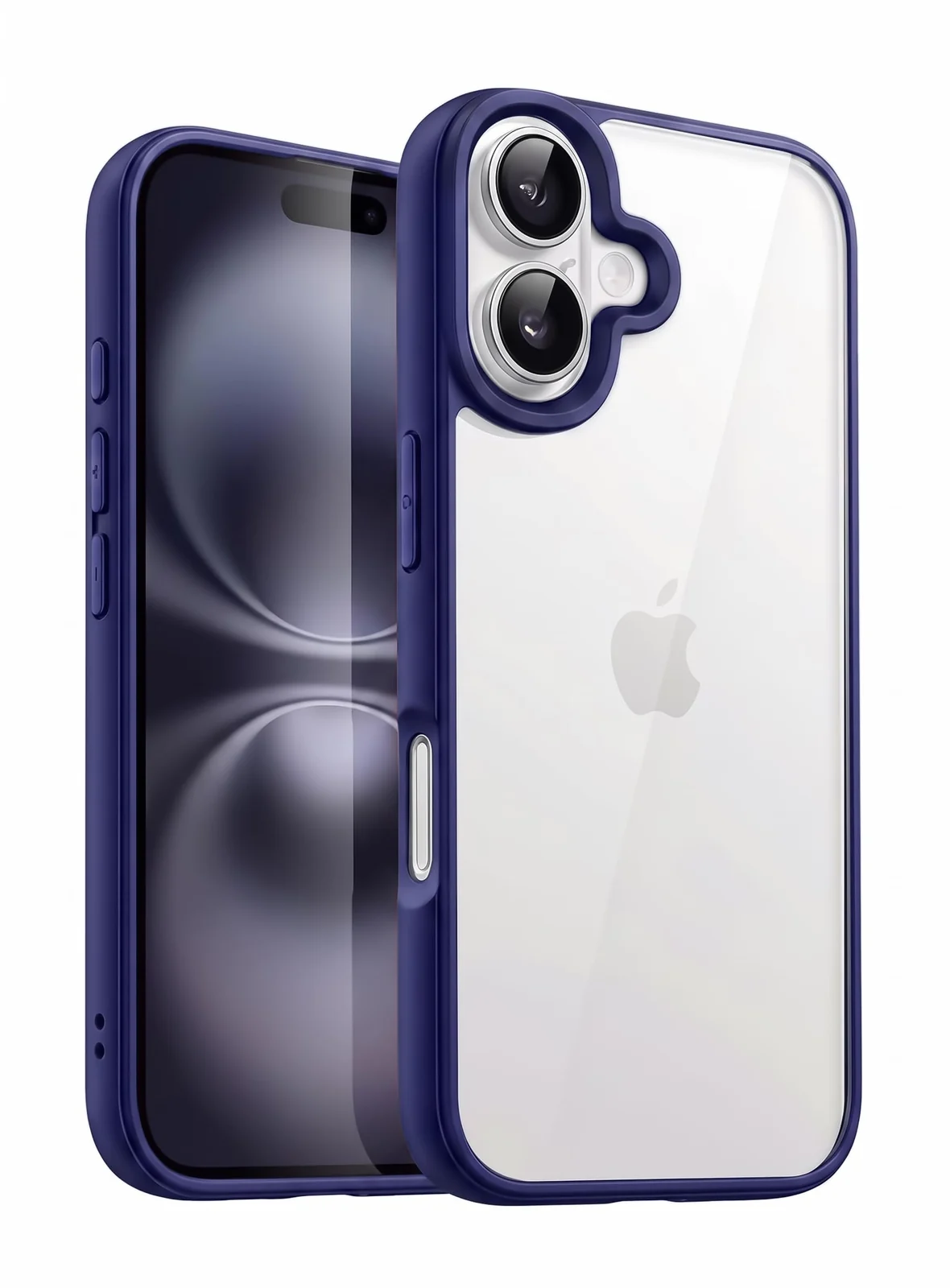 DL3 Mobilak Case For iPhone 16 6.1-Inch, Crystal Clear Case [Not Yellowing] [Military Grade Drop Protection] Shockproof Protective Case Transparent Protective Slim Cover - Navy Blue