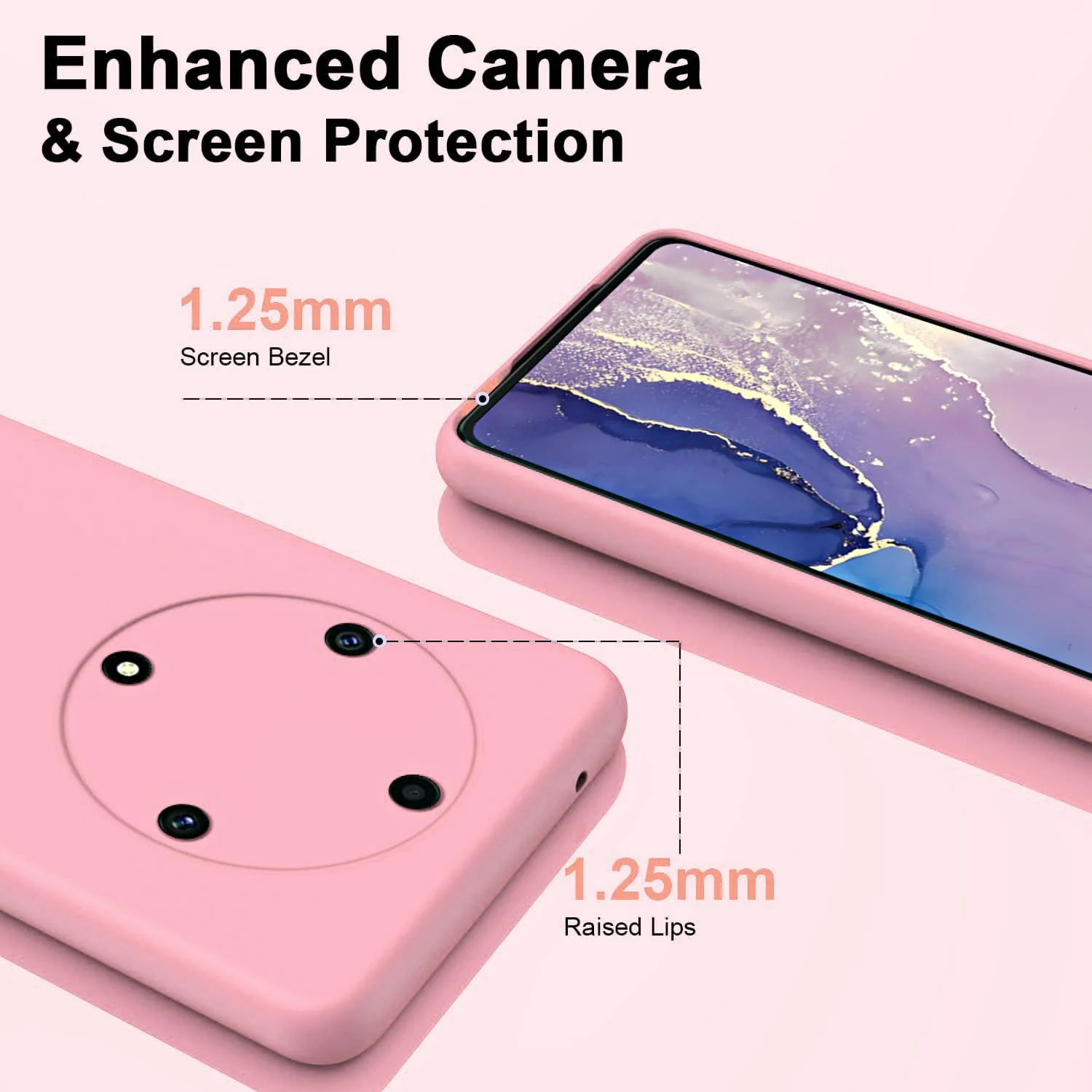 DL3 Mobilak Silicone Protective Case for Honor X9b, Shock-absorbing protection, Scratch-resistant surface, Soft microfiber lining - Pink