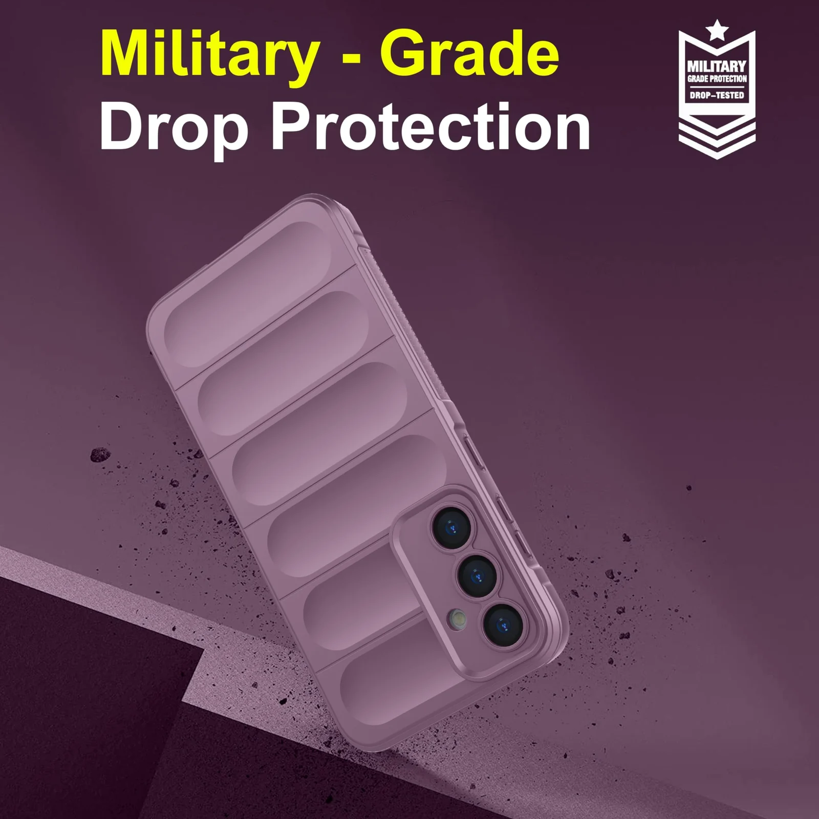 DL3 Mobilak Soft Silicone Protective Case for Samsung Galaxy A35 with Camera Protection and Shockproof Design - Purple