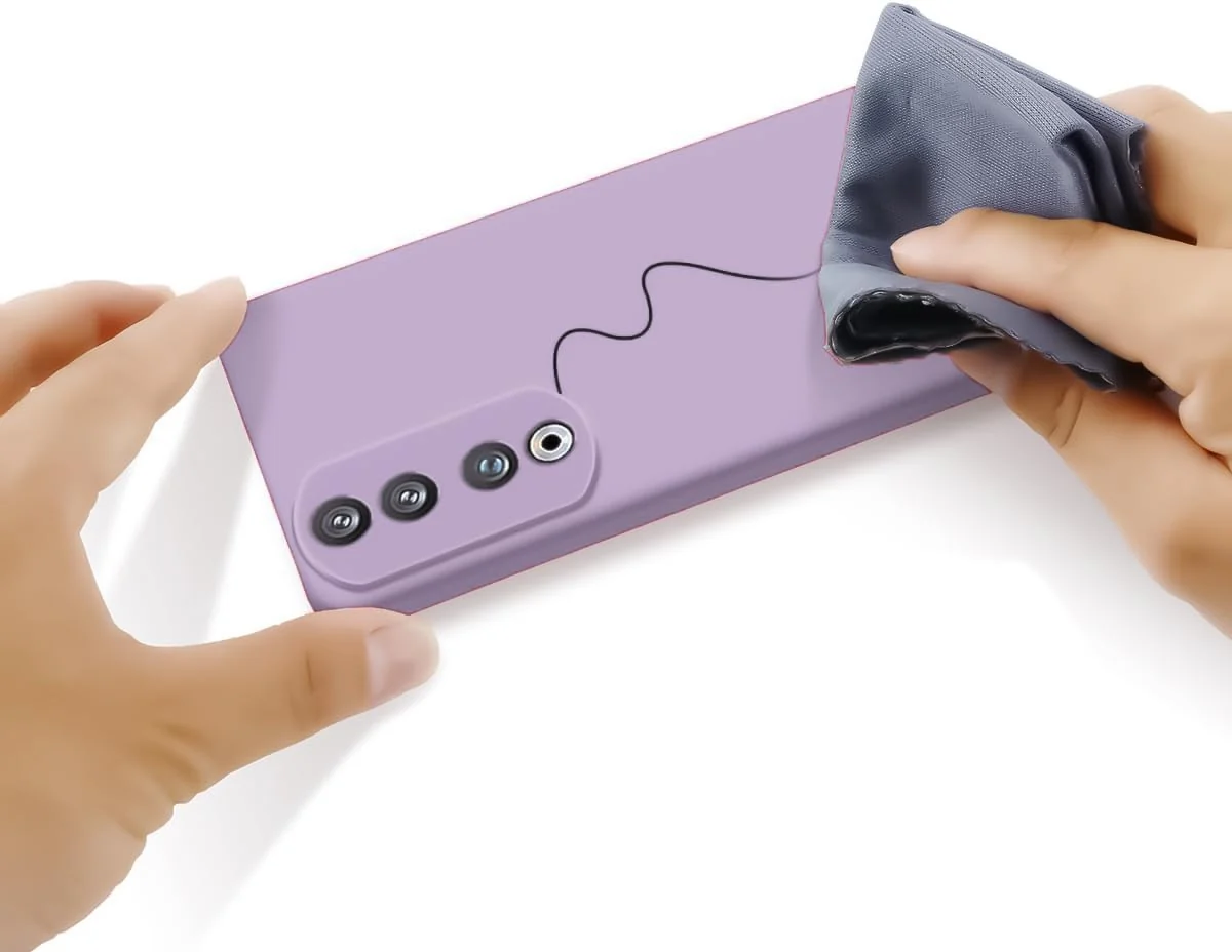 DL3 Mobilak Soft Silicone Protective Case for Honor 70 with Microfiber Lining and Shockproof Design - Lavender