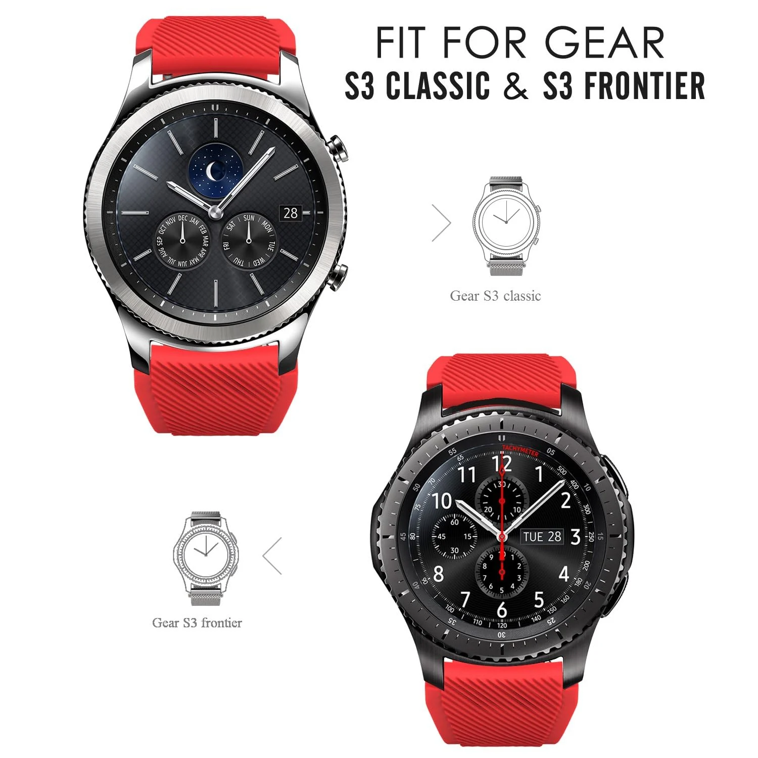 DL3 Mobilak Silicone Sport Band 22MM Xiaomi Redmi Watch 5 Active/5 Lite/Samsung Galaxy Watch 46mm/Watch 3 45mm/Gear S3/Huawei watch (GT6 GT5 GT4 GT3 GT2 GT 46MM)/GT2E/GT5 Pro/GT 6 Pro/Amazfit GTR 3/4 - A.Red
