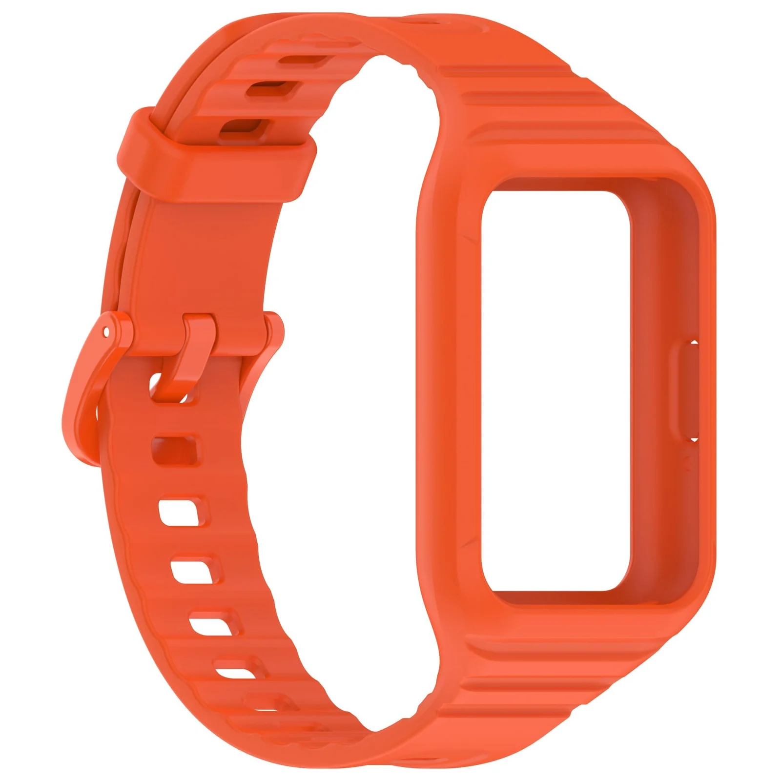 DL3 Mobilak Strap Compatible with Samsung Galaxy Fit 3 SM-R390, Silicone Sport Band Replacement Watchband with Bumper Case for Samsung Galaxy Fit 3, Adjustable Wristband - Orange