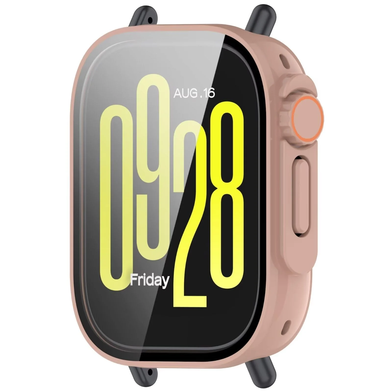 DL3 Mobilak for Xiaomi Redmi Watch 5 Lite Case Screen Protector, [Looks Like iWatch Ultra Case] Built-in Tempered Glass Screen Unique Design Case Cover for Redmi Watch 5 Lite - Pink
