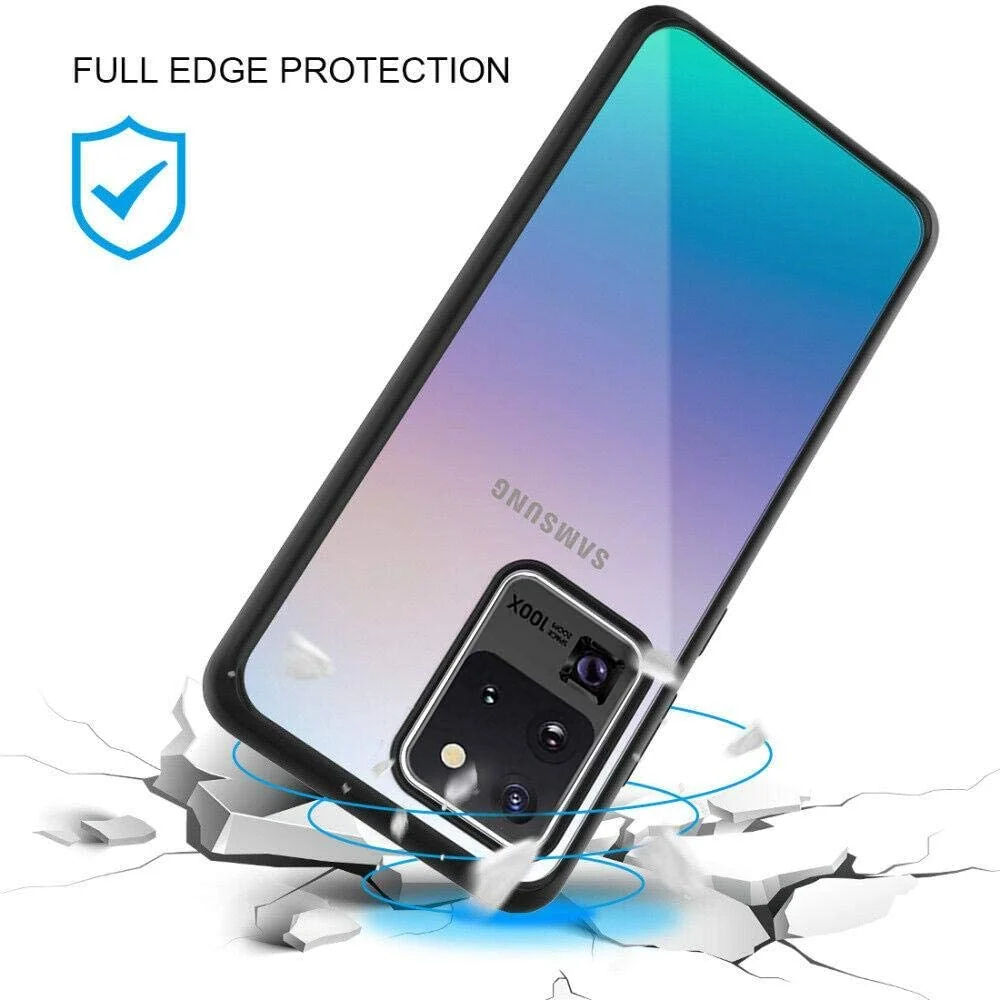 DL3 Mobilak Clear PC and TPU Protective Case for Samsung Galaxy S20 Ultra with Shockproof Design and Anti-Yellowing Design - Black
