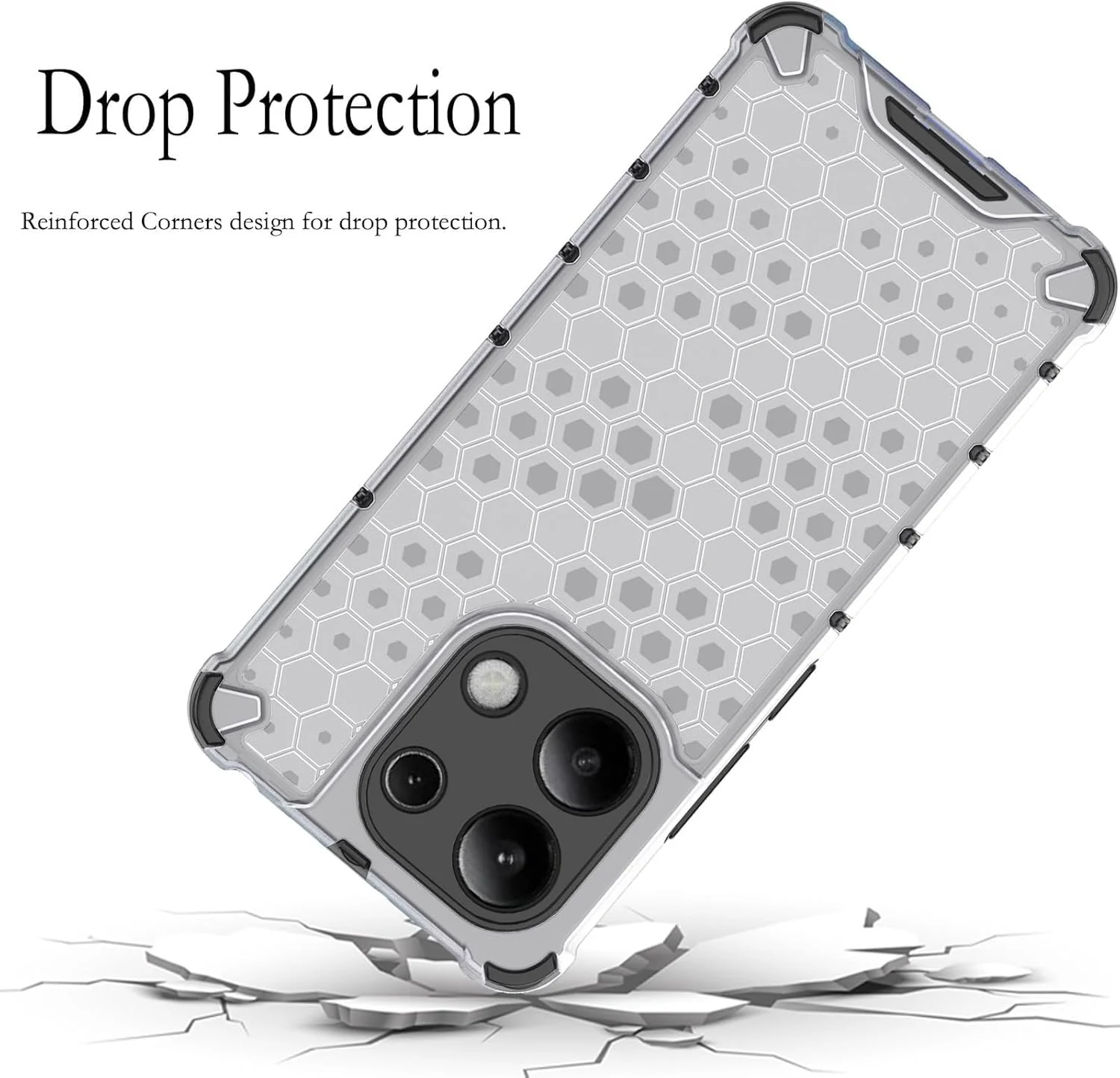DL3 Mobilak Clear PC and TPU Protective Case for Xiaomi Redmi Note 13 4G with Shockproof Design - Clear