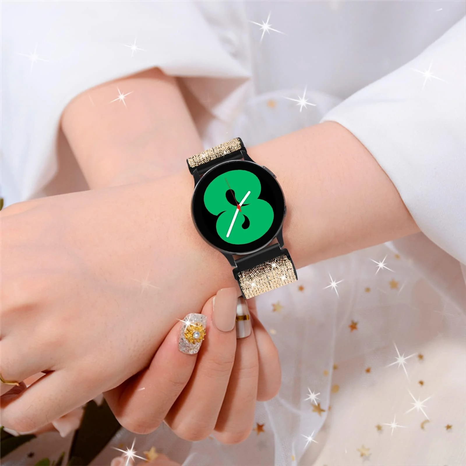 DL3 Mobilak Strap Nylon Loop 22MM Band For Xiaomi Redmi Watch 5 Active/5 Lite/Samsung Galaxy Watch 3 45mm/Watch 46mm/Gear S3/For Huawei watch GT5 GT4 GT3 GT2 GT 46MM/GT2E/GT2 Pro/GT 3 Pro/GT5 Pro - Shiny Gold