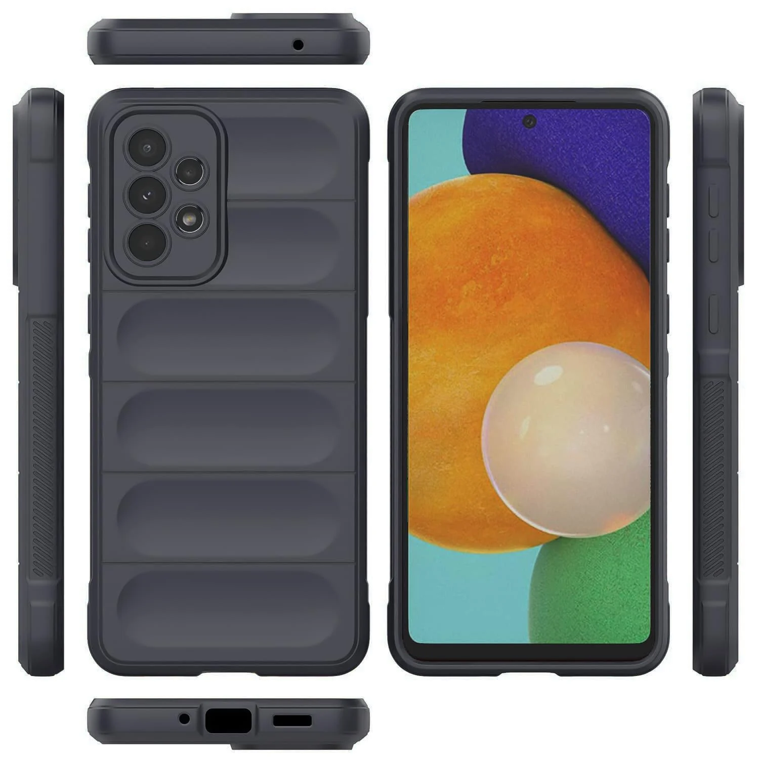 DL3 Mobilak Flexible Silicone and TPU Protective Case with Camera Protection for Samsung Galaxy A33 5G - Dark Gray