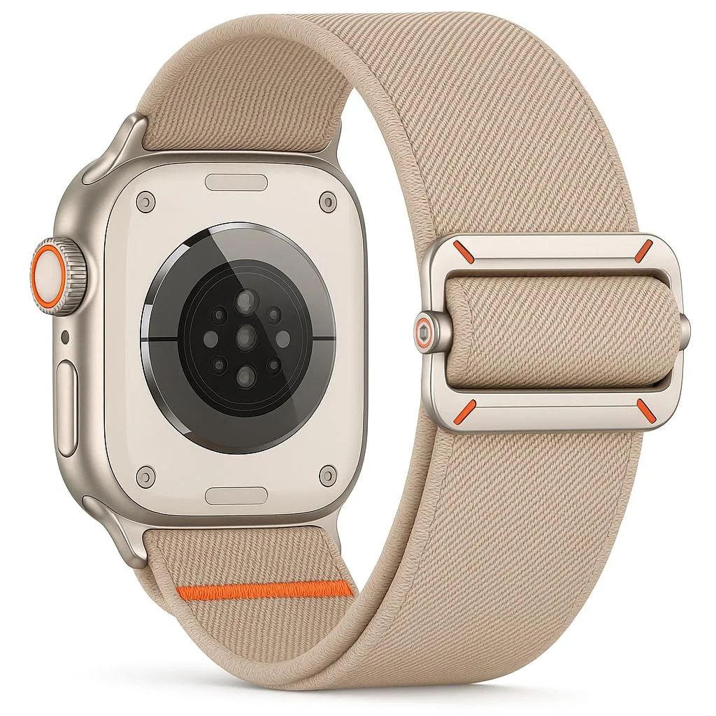 DL3 Mobilak Strap Compatible with Apple Watch Ultra/Ultra 2 Strap 49mm 46mm 45mm 44mm 42mm, Nylon Sport Band for iWatch Ultra SE Series 10 9 8 7 6 5 4 3 2 1, Men - Stone