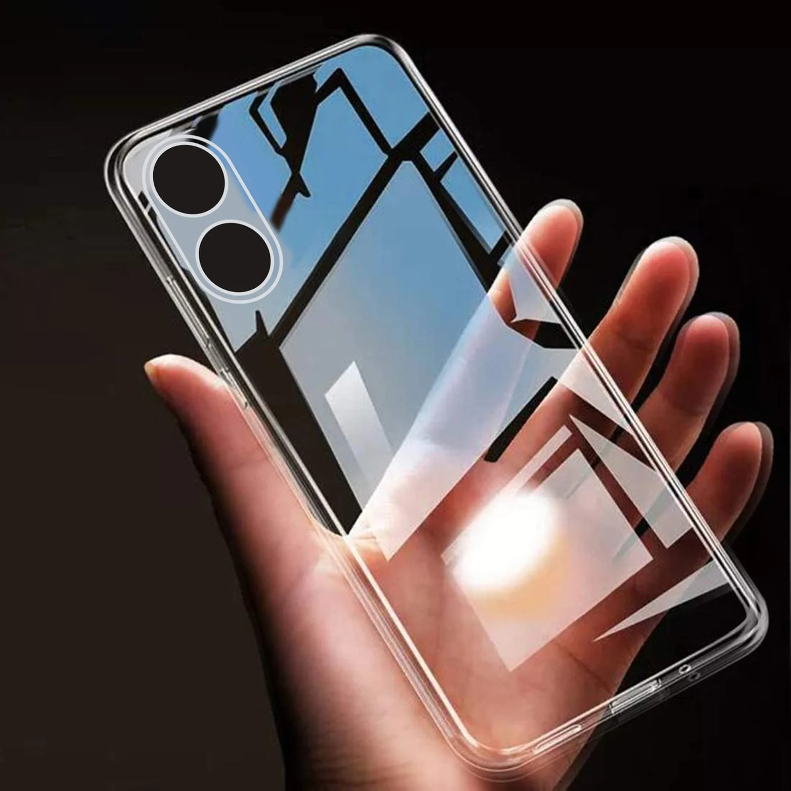 DL3 Mobilak Case Compatible with OPPO A17 / OPPO A17K Case Crystal Soft TPU Gel Case Flexible Silicone Anti-Scratch Camera Protection TPU Cover - Clear