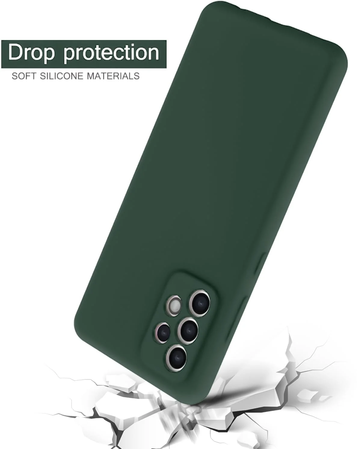 DL3 Mobilak Soft Silicone Gel Bumper Case for Samsung Galaxy A72 - Green