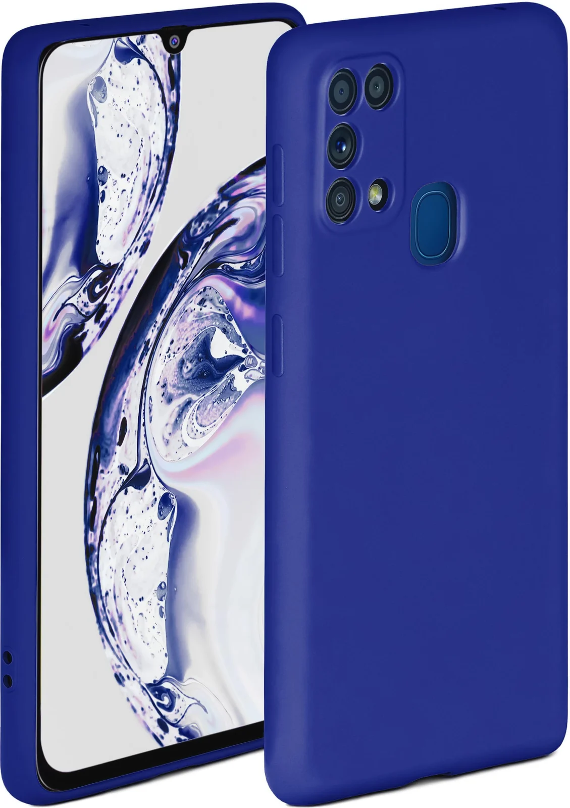 DL3 Mobilak Soft Silicone Protective Case for Samsung Galaxy M31 with Microfiber Lining and Shockproof Design - Pepsi