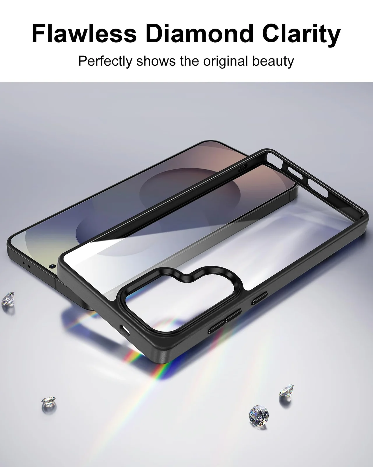 DL3 Mobilak Clear TPU Case for Samsung Galaxy S26 Ultra 5G, Supports wireless charging, Shock-absorbing protection, Anti-fingerprint finish - Black