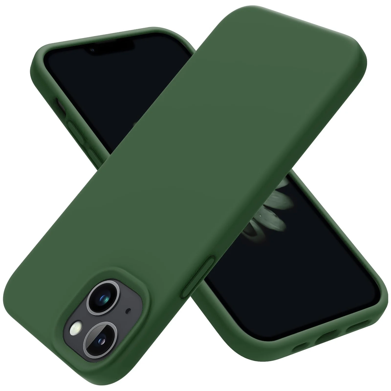 "DL3 Mobilak Liquid Silicone Protective Case for 𝐢𝐏𝐡𝐨𝐧𝐞 𝟏𝟓 𝐏𝐥𝐮𝐬, 𝐢𝐏𝐡𝐨𝐧𝐞 𝟏𝟒 𝐏𝐥𝐮𝐬 "" with Camera Protection and Microfiber Lining - B Green"