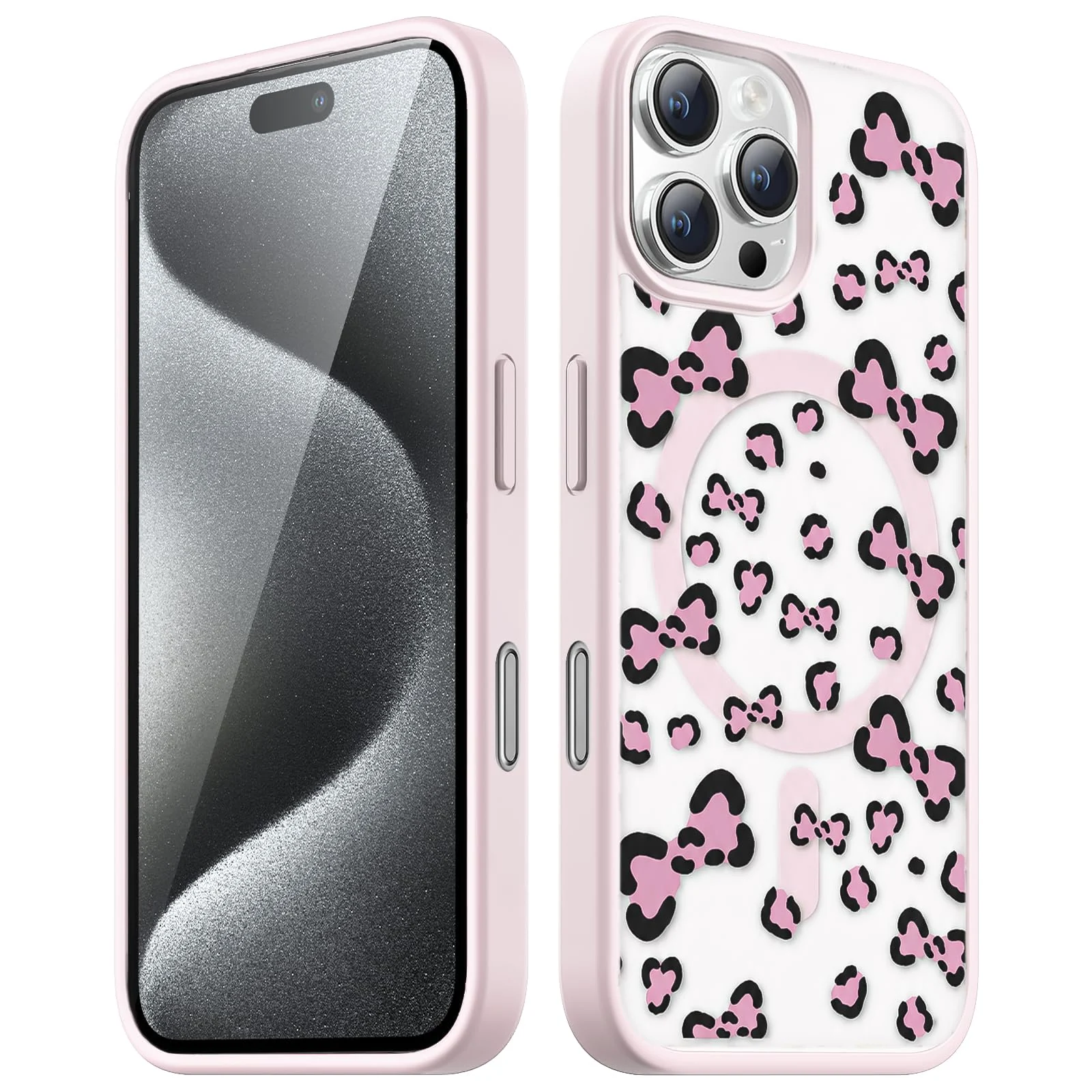 Dl3 Mobilak Magnetic Case for iPhone 16 Pro Max 6.9-Inch Compatible with MagSafe, Shockproof Phone Bumper Cover, Solid Color Matte TPU Frame, Anti-Scratch Clear Back (White)