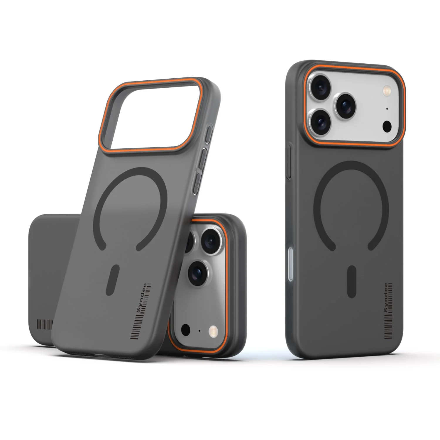 DL3 Mobilak Translucent Matte Case for iPhone 17 Pro Max, Compatible with MagSafe accessories, Shock-absorbing protection, Integrated ring holder - Black