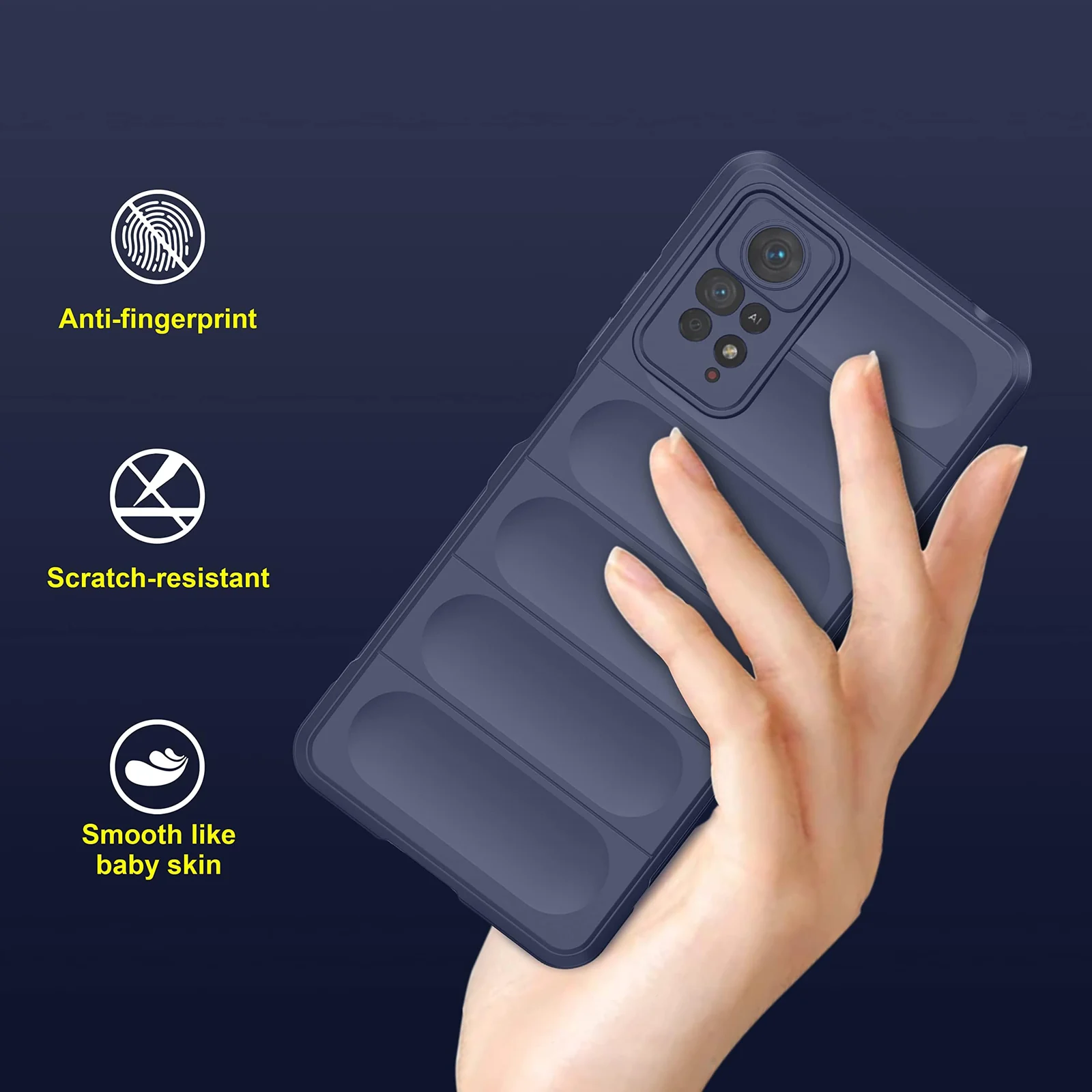 DL3 Mobilak Flexible Silicone and TPU Protective Case with Camera Protection for Xiaomi Redmi Note 12 Pro 4G / Redmi Note 11 Pro 4G&5G - Blue