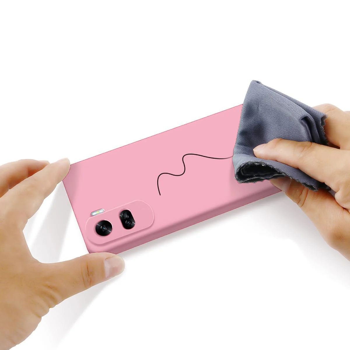 DL3 Mobilak Silicone Protective Case for Honor 90 Lite, Shock-absorbing protection, Scratch-resistant surface, Soft microfiber lining - Pink