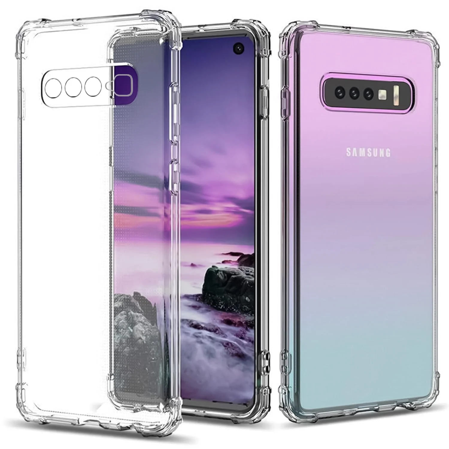DL3 Mobilak Case Compatible with Samsung Galaxy S10 Plus, Cover Silicone TPU Gorilla Anti-shock Protector Camera Shockproof Corners - Clear