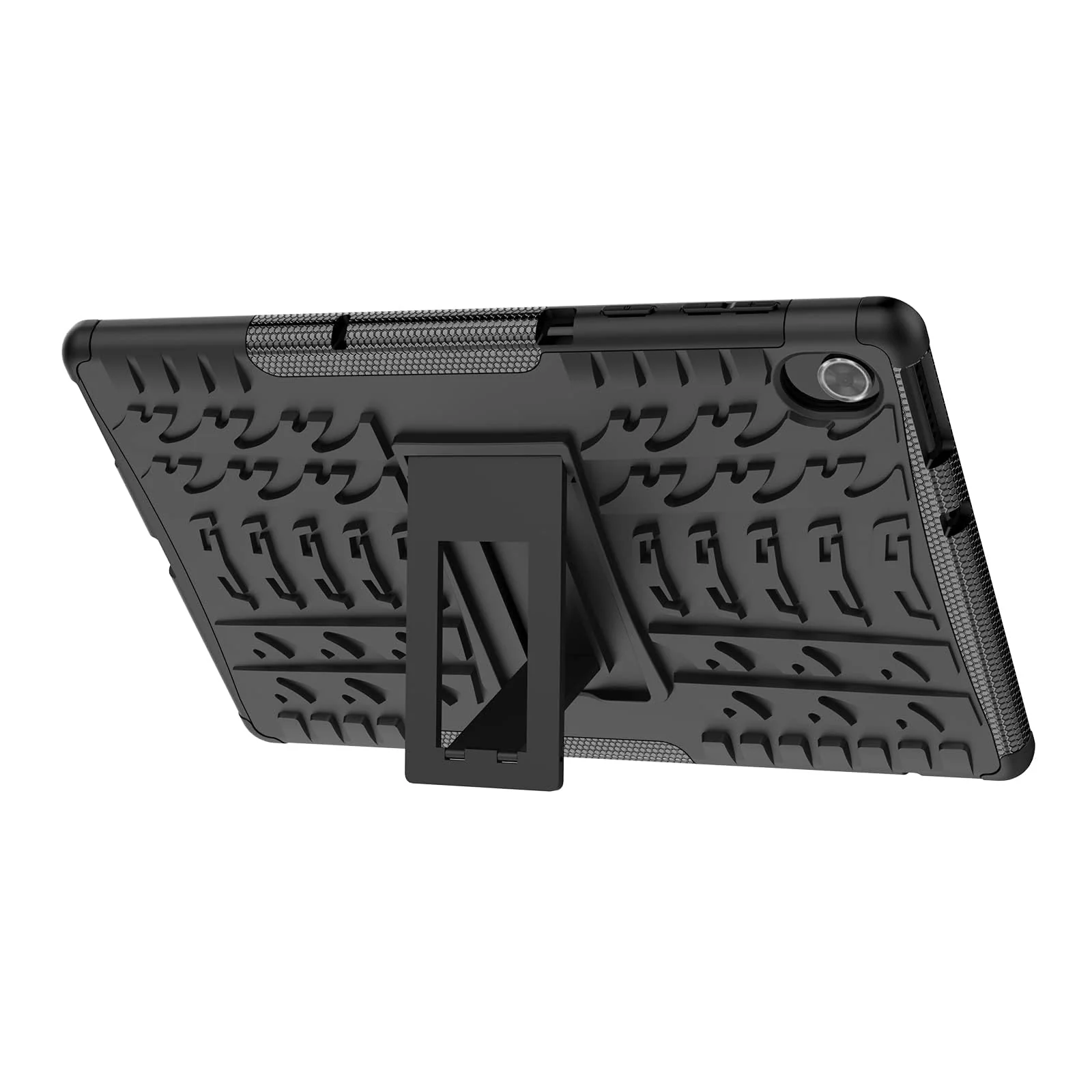 "DL3 Mobilak Case For Lenovo Tab M10 FHD Plus 10.3"" [2nd Gen] 2020 (TB-X606F/X) / K10 2021 (TB-X6C6F), Hybrid Rugged Armor Heavy Duty 2 in 1 TPU + PC Dual Layer Shockproof Case with Kickstand - Black"