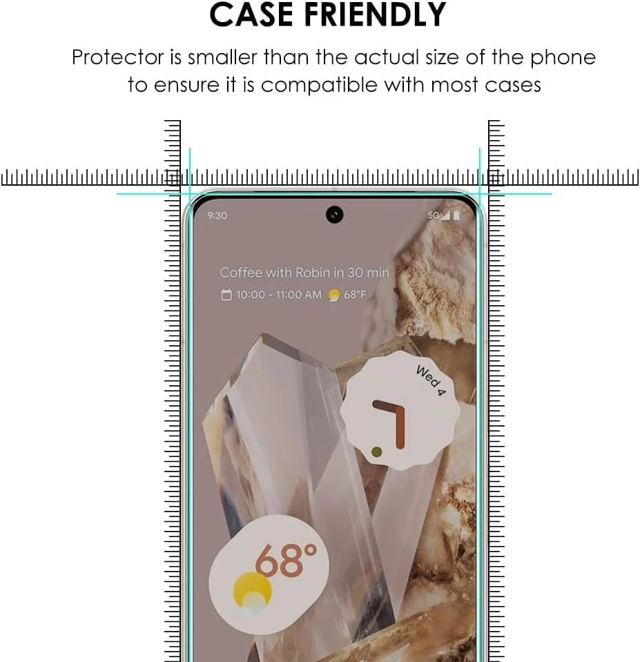 DL3 Mobilak Full Glass Screen Protector For Google Pixel 8 Pro UV Tempered Glass Full Glue Cover Screen Protector For Fingerprint Unlock Screen Glass Film - Clear