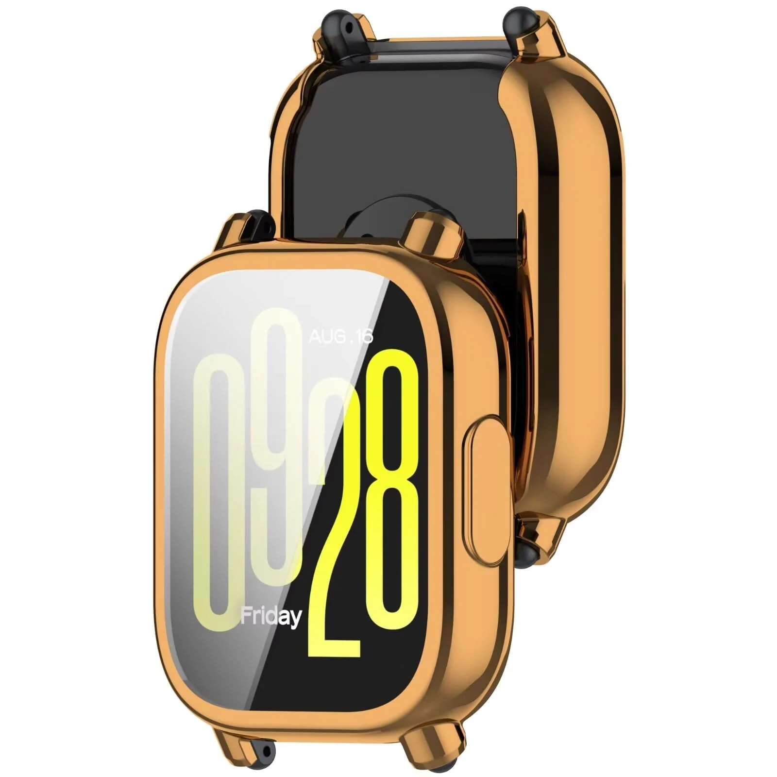 DL3 Mobilak Case for Xiaomi Redmi Watch 5 Active, Case with Screen Protector, HD Protection Cover, Soft Silicone Screen Protector Cover for Xiaomi Redmi Watch 5 Active - Rose Gold