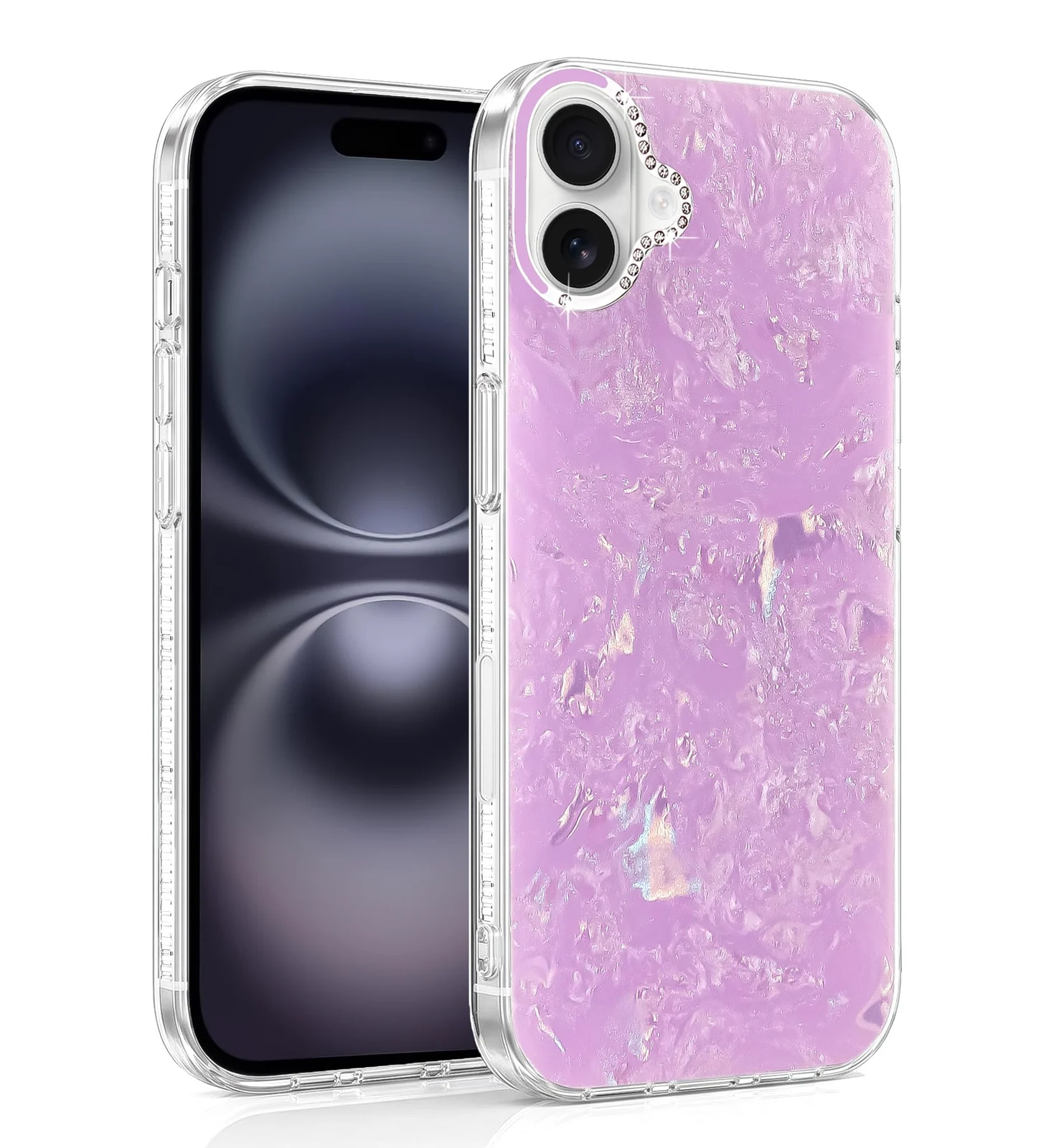 DL3 Mobilak Glitter Rhinestone Protective Case for iPhone 17 with Shockproof Design - Purple