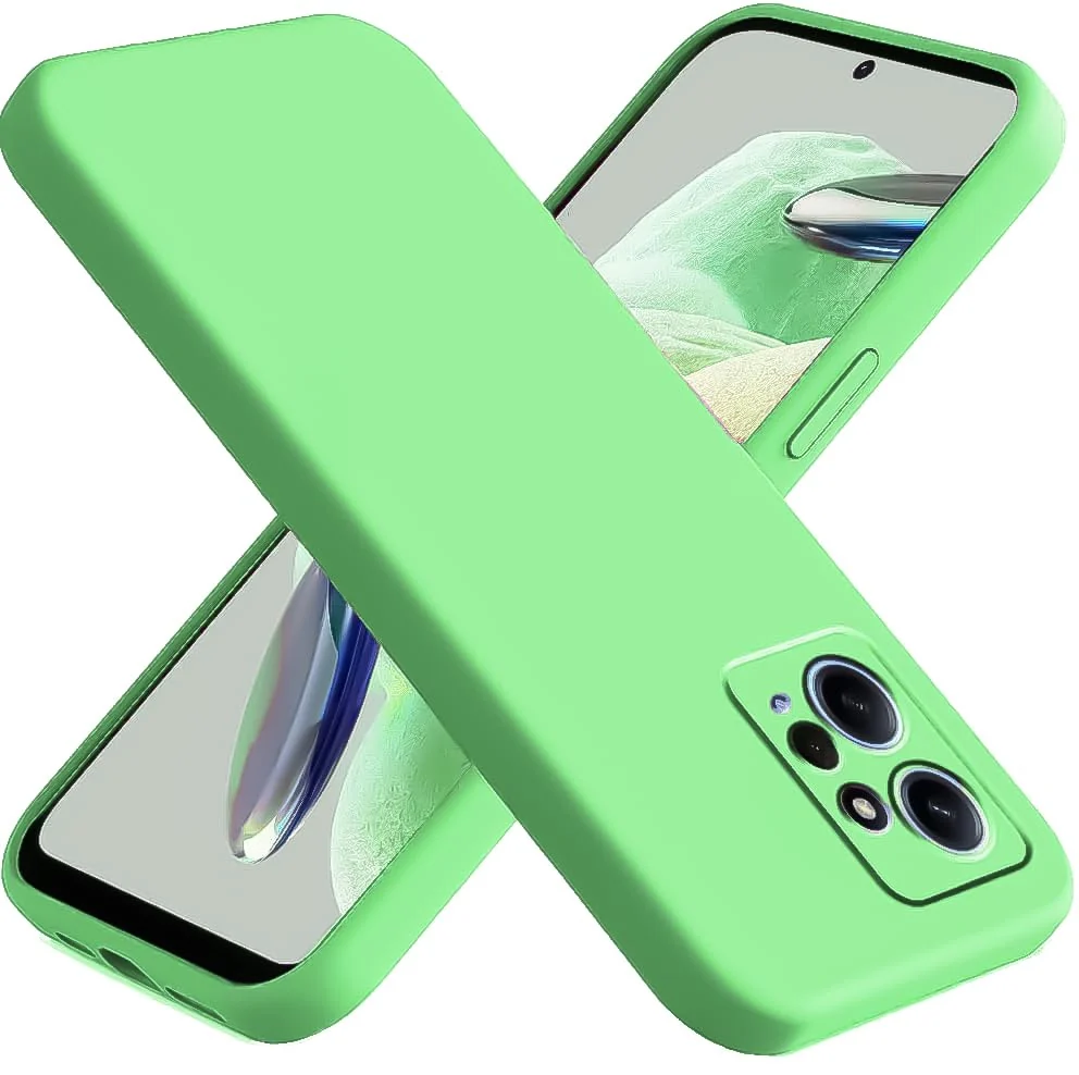 Dl3 Mobilak Xiaomi Redmi Note 12 4G Case,Soft Flexible Silicone Gel Rubber Bumper Cover,Full Body Shockproof Protective Phone Case (Light Green)