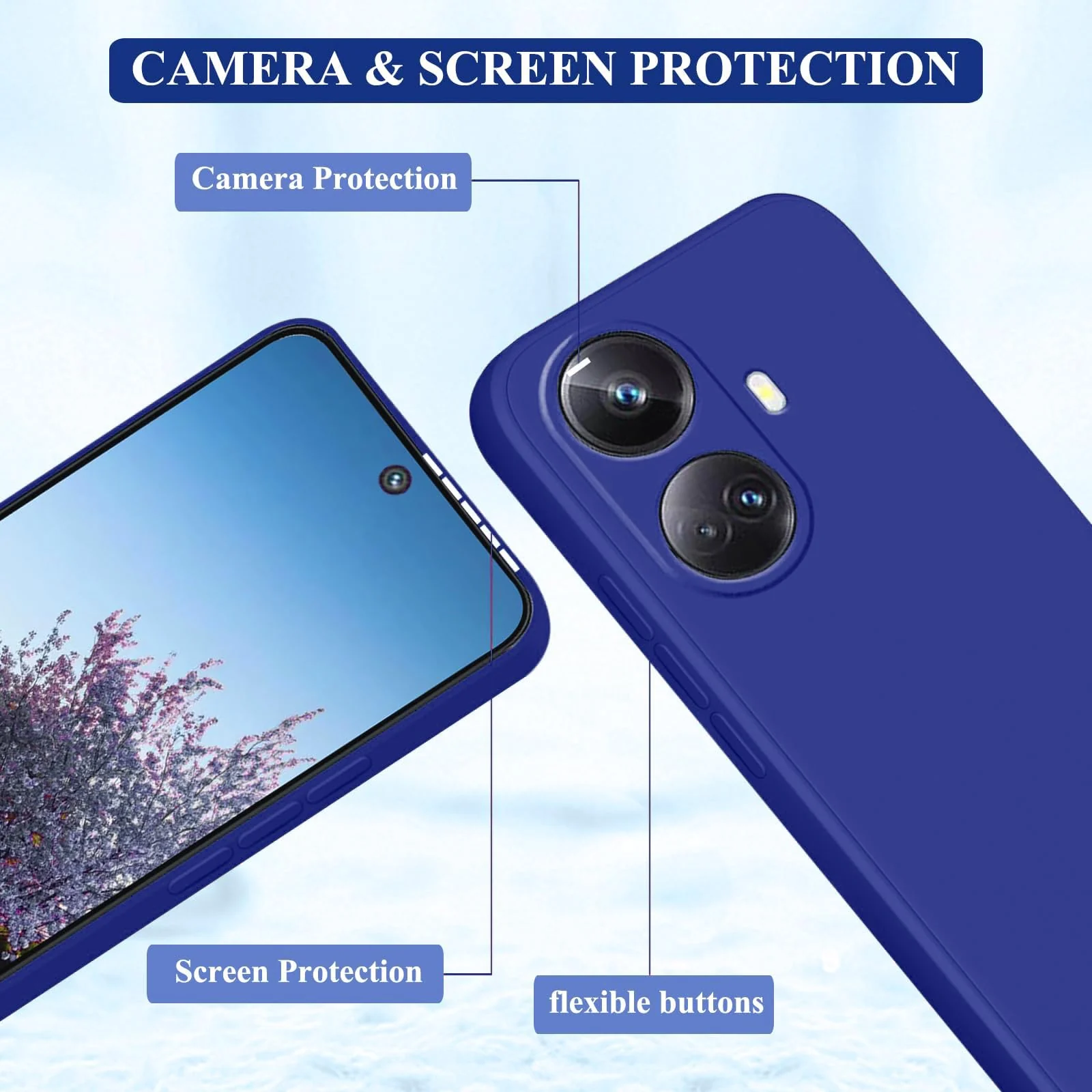 DL3 Mobilak Silicone Protective Case for realme 10 pro plus, Shock-absorbing protection, Scratch-resistant surface, Soft microfiber lining - Pepsi
