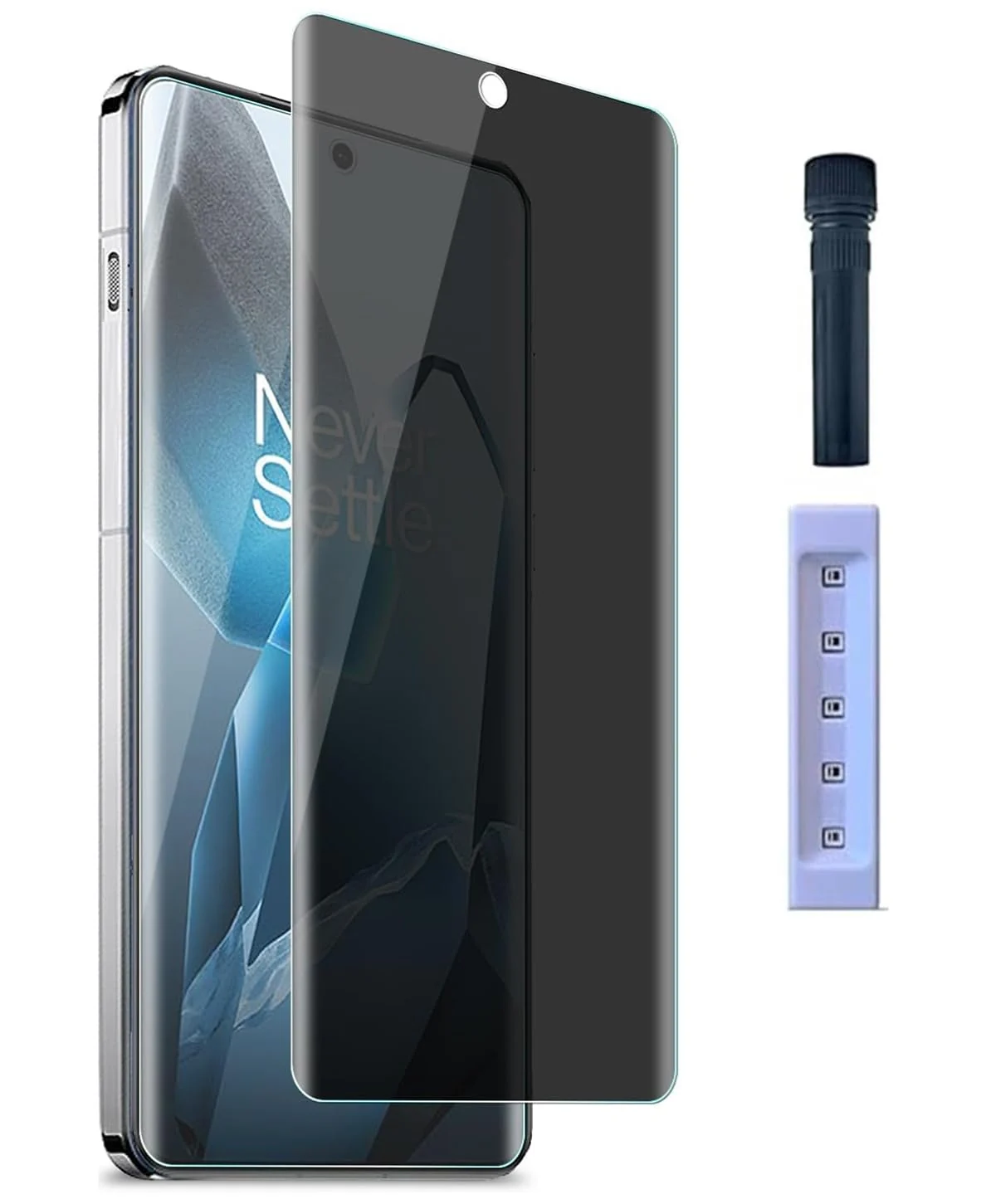 DL3 Mobilak Screen Protector for Xiaomi 15 Ultra 5G UV Glass Fingerprint Reader Support 3D Curved Anti-Spy Tempered Glass Screen Protector - Privacy
