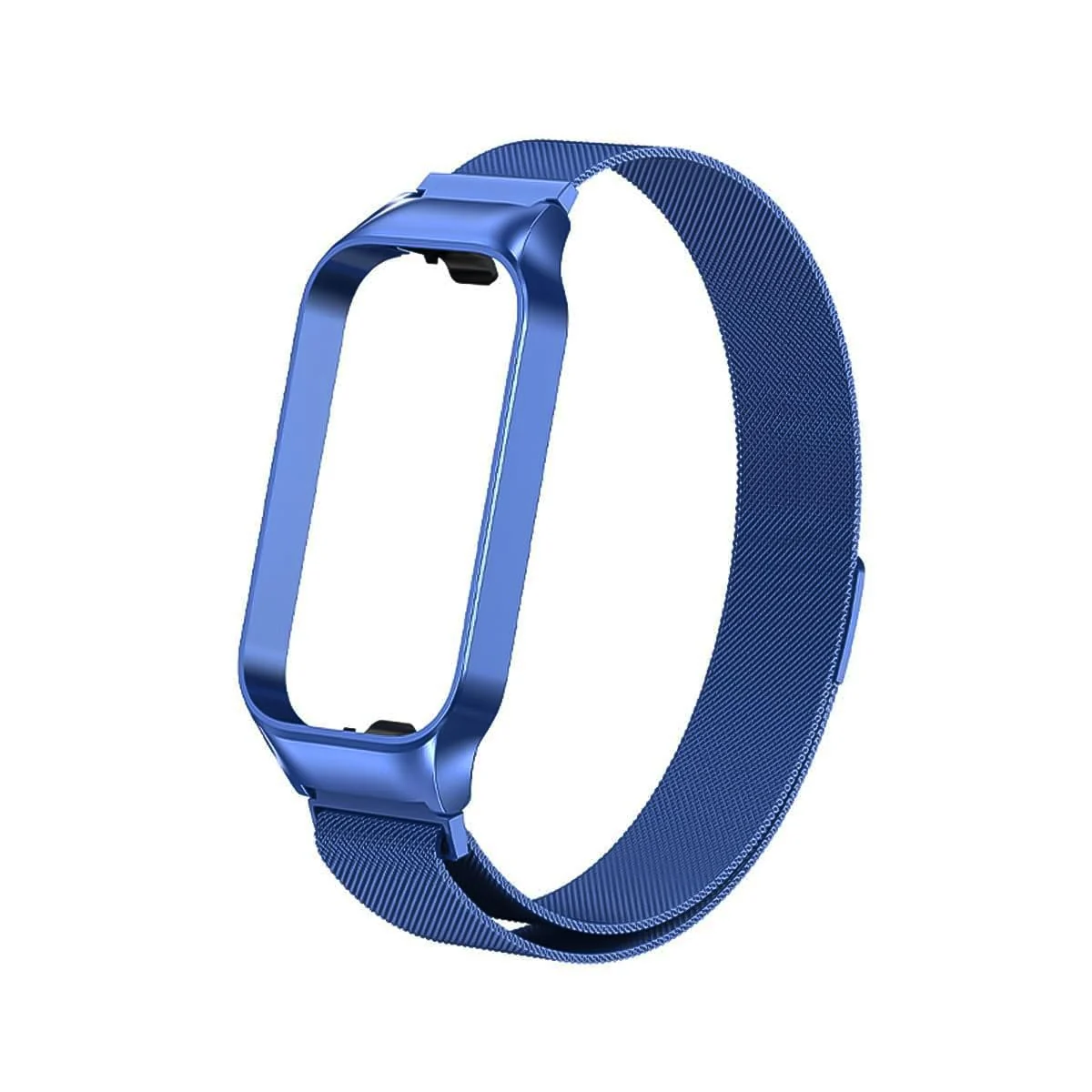 DL3 Mobilak Bracelet Compatible with Xiaomi Redmi Band 2/Smart Band 8 Active, Stainless Metal Magnetic Replacement Strap - Blue