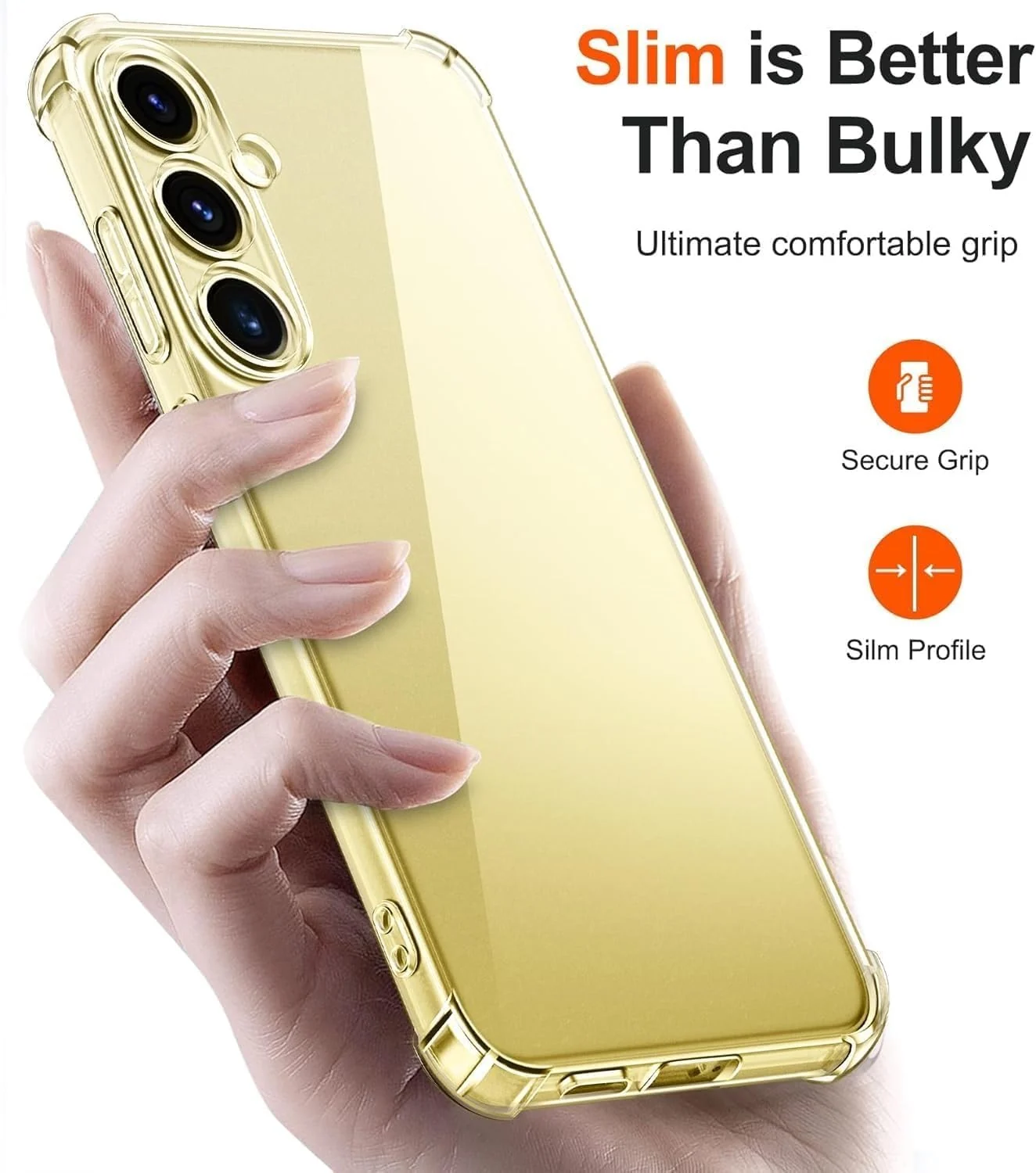 DL3 MOBILAK Case Compatible with Samsung Galaxy S25 Plus, Cover SiliconeTransparent TPU Gorilla Anti-shock Protector Camera Shockproof Corners - Clear
