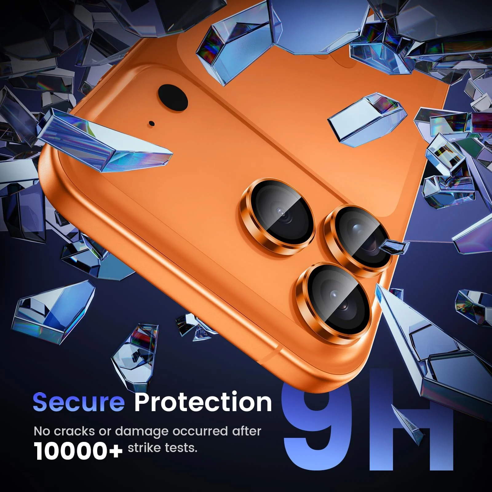 DL3 Mobilak Camera Lens Protector For iPhone 17 Pro/iPhone 17 Pro Max, [Keep Original Shooting] Tempered Glass Screen Protector Metal Individual Camera Cover, Case Friendly - Cosmic Orange