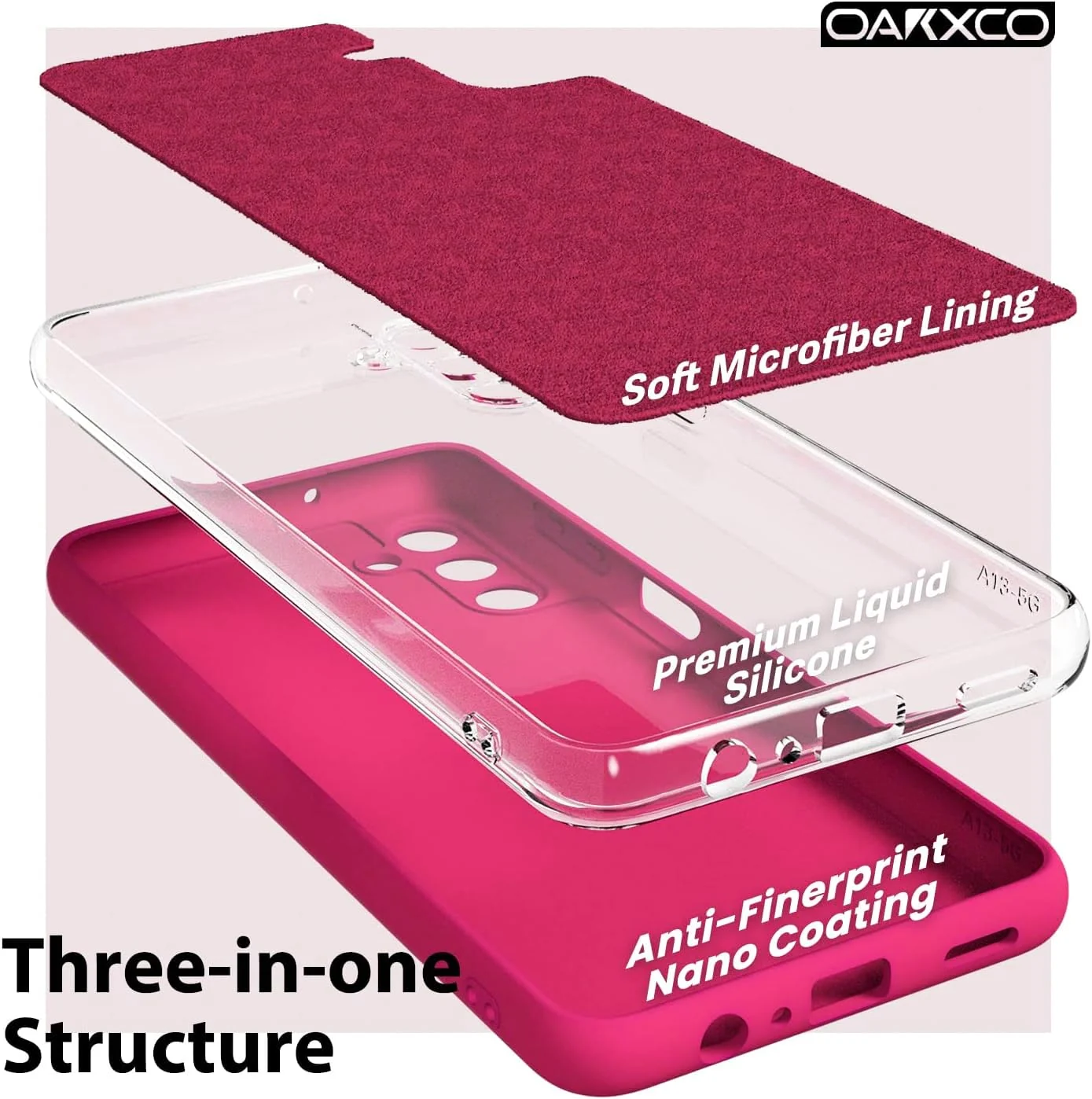 DL3 Mobilak Silicone Protective Case for Samsung Galaxy A04s / A13 4G / A13 5G, Shock-absorbing protection, Scratch-resistant surface, Soft microfiber lining - Hot Pink