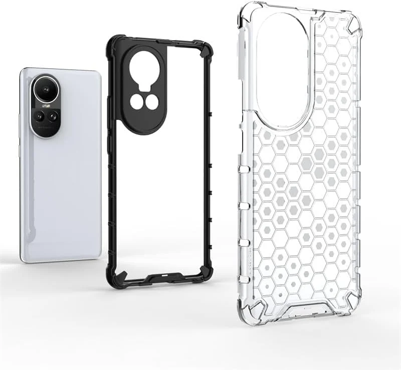 DL3 Mobilak Clear PC and TPU Protective Case for OPPO Reno 10 5G / Reno 10 Pro 5G with Shockproof Design - Black