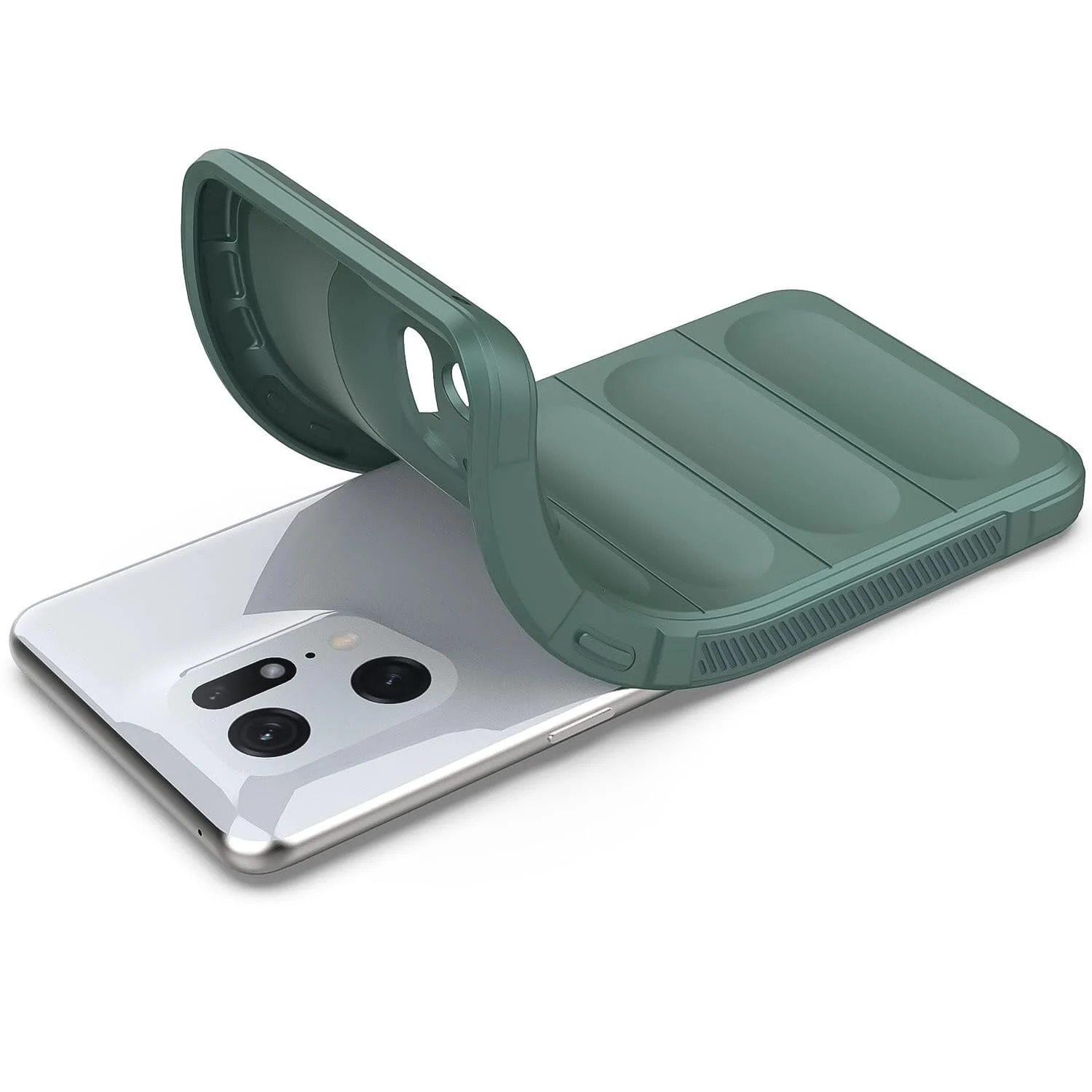 DL3 Mobilak Flexible Silicone and TPU Protective Case with Camera Protection for OPPO Find X5 Pro - Green