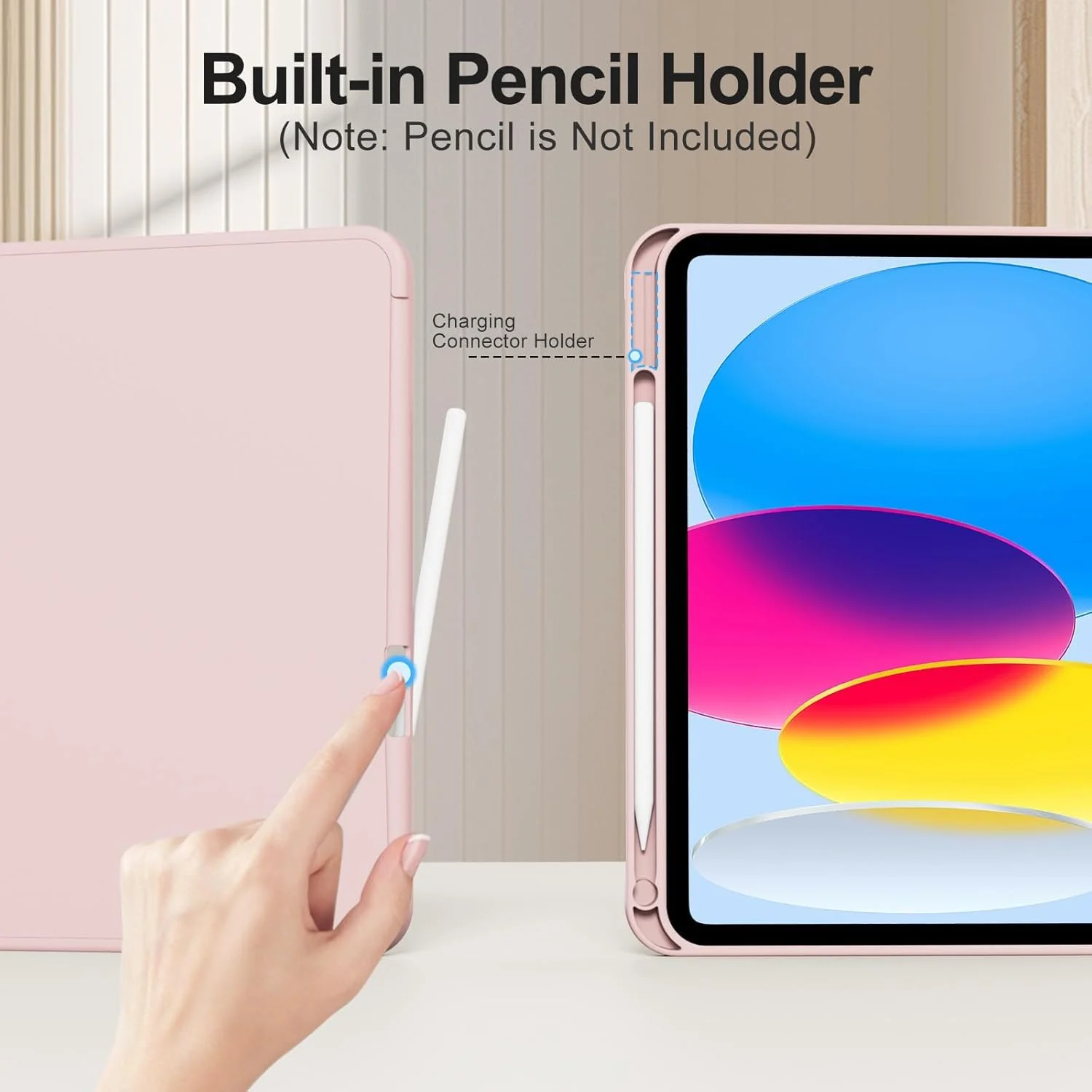 DL3 Mobilak Huawei MatePad Air 12 inch 2024/Matepad 12X 2024 Case with Pen Holder, Soft TPU Back Trifold Stand Protective Smart Cover Flip, Auto Wake&Sleep (Sky Blue) - Pink Sand