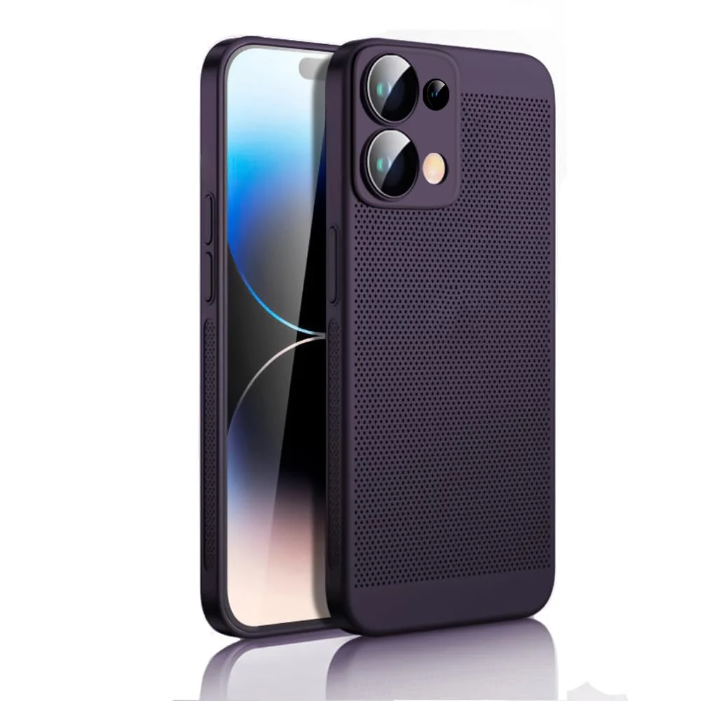 DL3 Mobilak Case for OPPO Reno 13 5G/OPPO Reno13 5G Heat Dissipation with Built-in Camera Lens Protector Slim Fit Breathable Cooling Anti-Fingerprint Hard PC Back Shockproof Cover