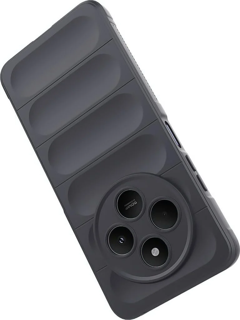 DL3 Mobilak Silicone Case for Xiaomi Redmi 14C 4G/Poco C75 Heavy Duty Protective [Slim Fit] Shockproof Soft Protective Design Shock-Absorption TPU Cover With Camera Protection - Dark Gray