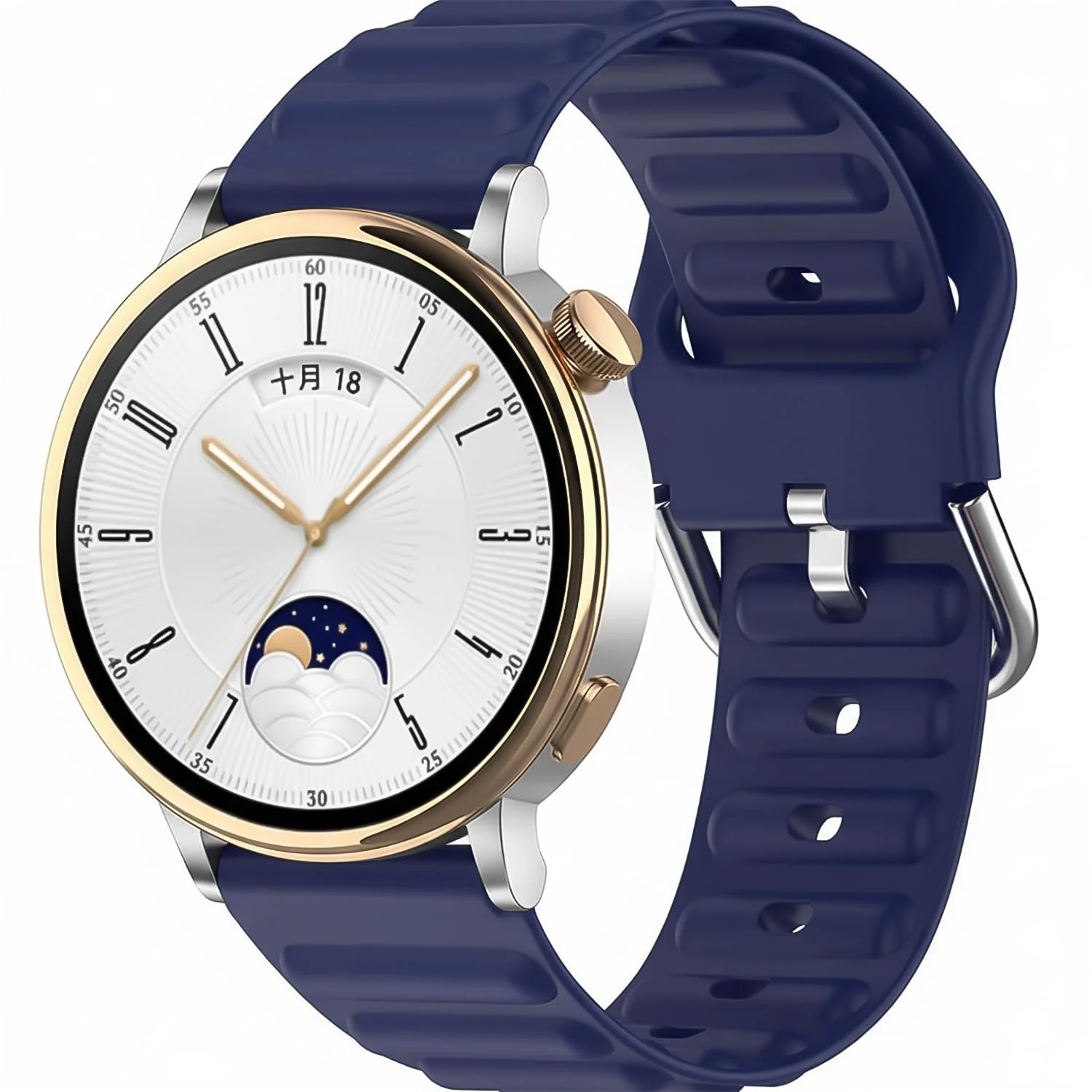 Dl3 Mobilak Strap Compatible with Huawei Watch GT5 Pro 42MM / GT5 41MM / GT4 41MM / Garmin Venu 3S / Forerunner 265S / Fossil Women's Gen 6, 18MM Women Men, Soft Silicone Sport Bands (Black)